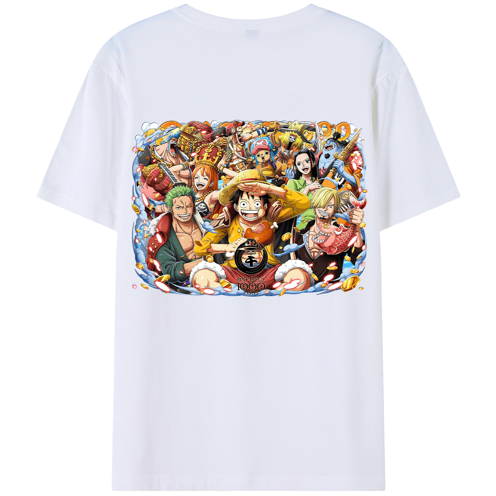 ワンピース モンキー・D・ルフィ ONE PIECE Monkey D. Luffy 綿100％半袖Tシャツ（背面プリント）