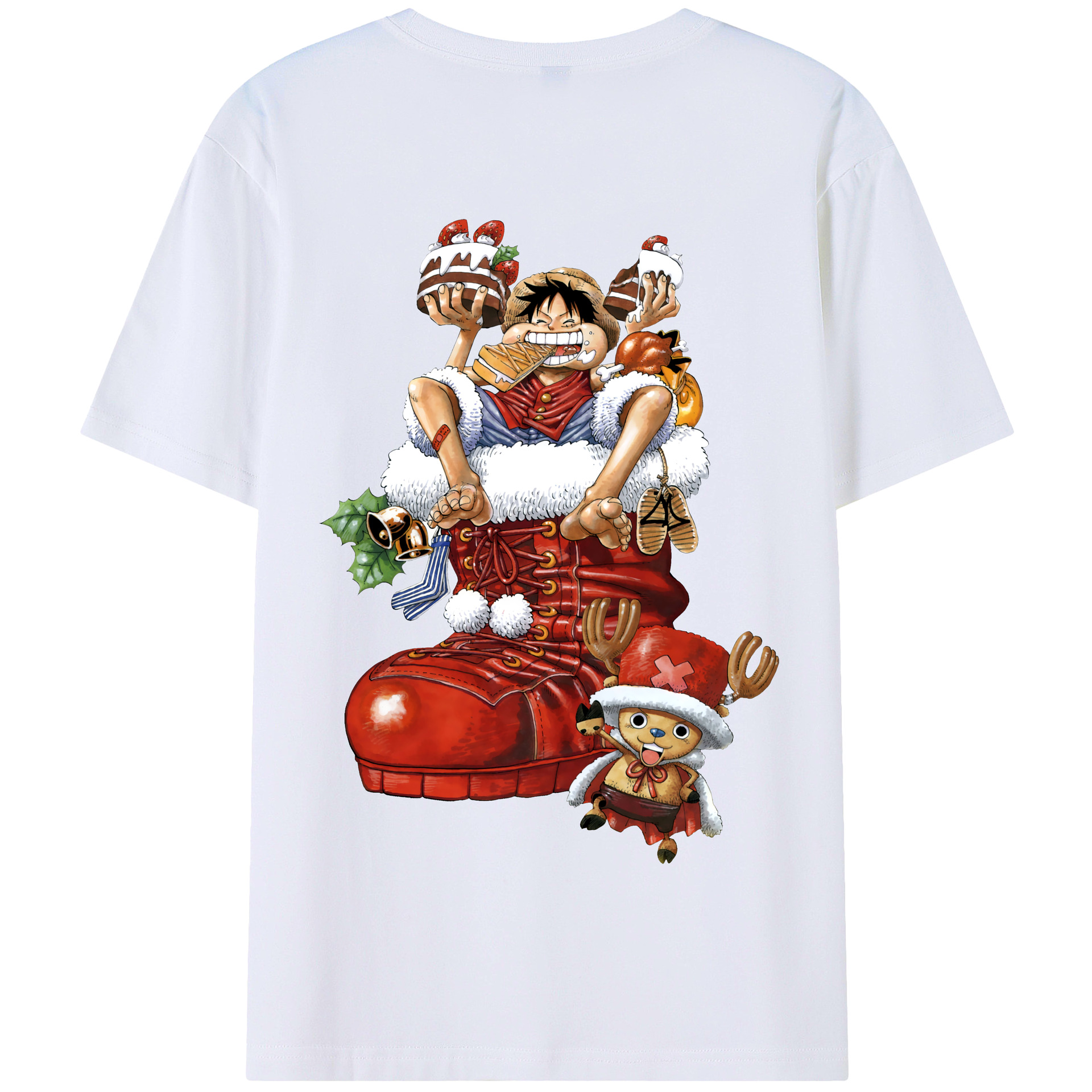 ワンピース モンキー・D・ルフィ ONE PIECE Monkey D. Luffy 綿100％半袖Tシャツ（背面プリント）