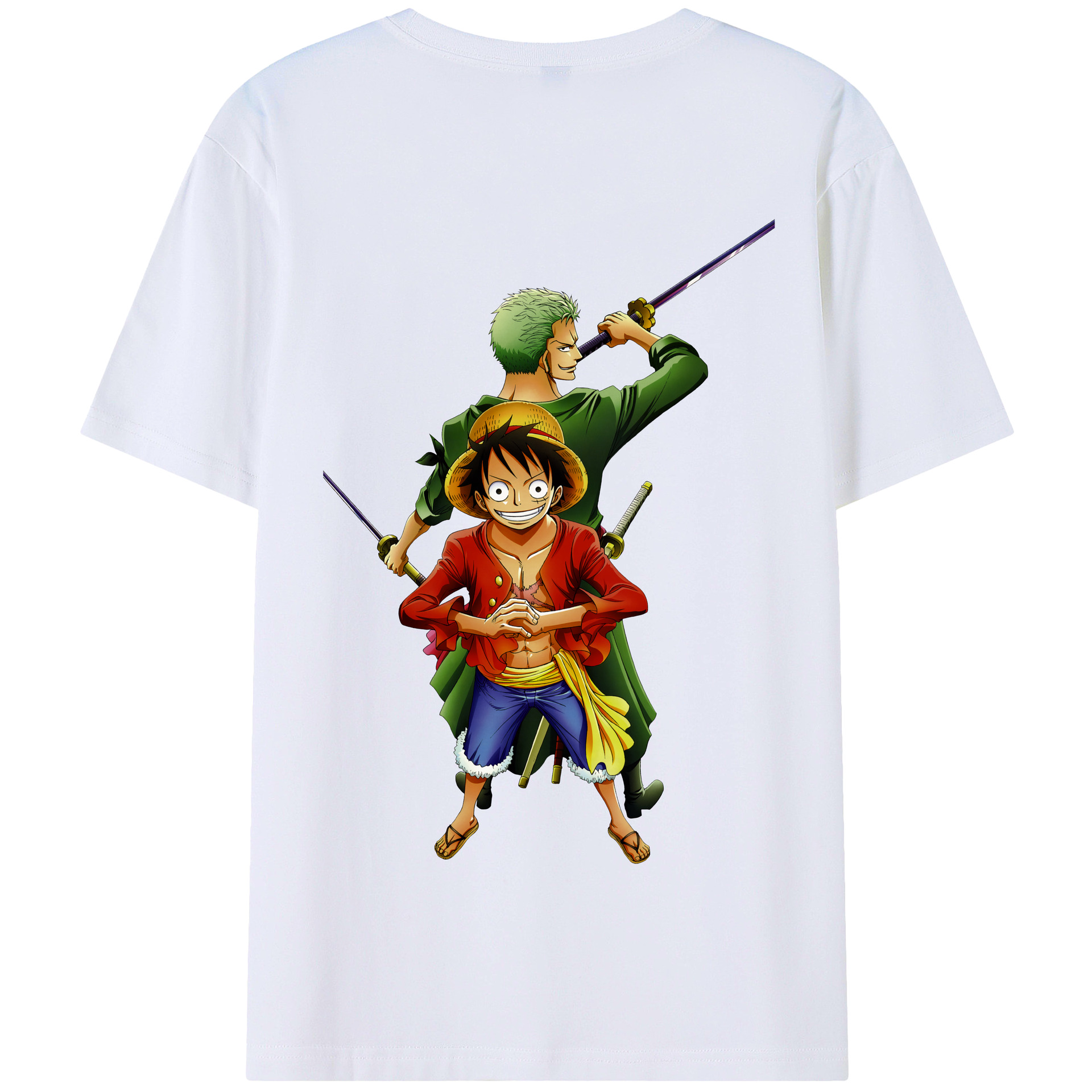 ワンピース モンキー・D・ルフィ ONE PIECE Monkey D. Luffy 綿100％半袖Tシャツ（背面プリント）