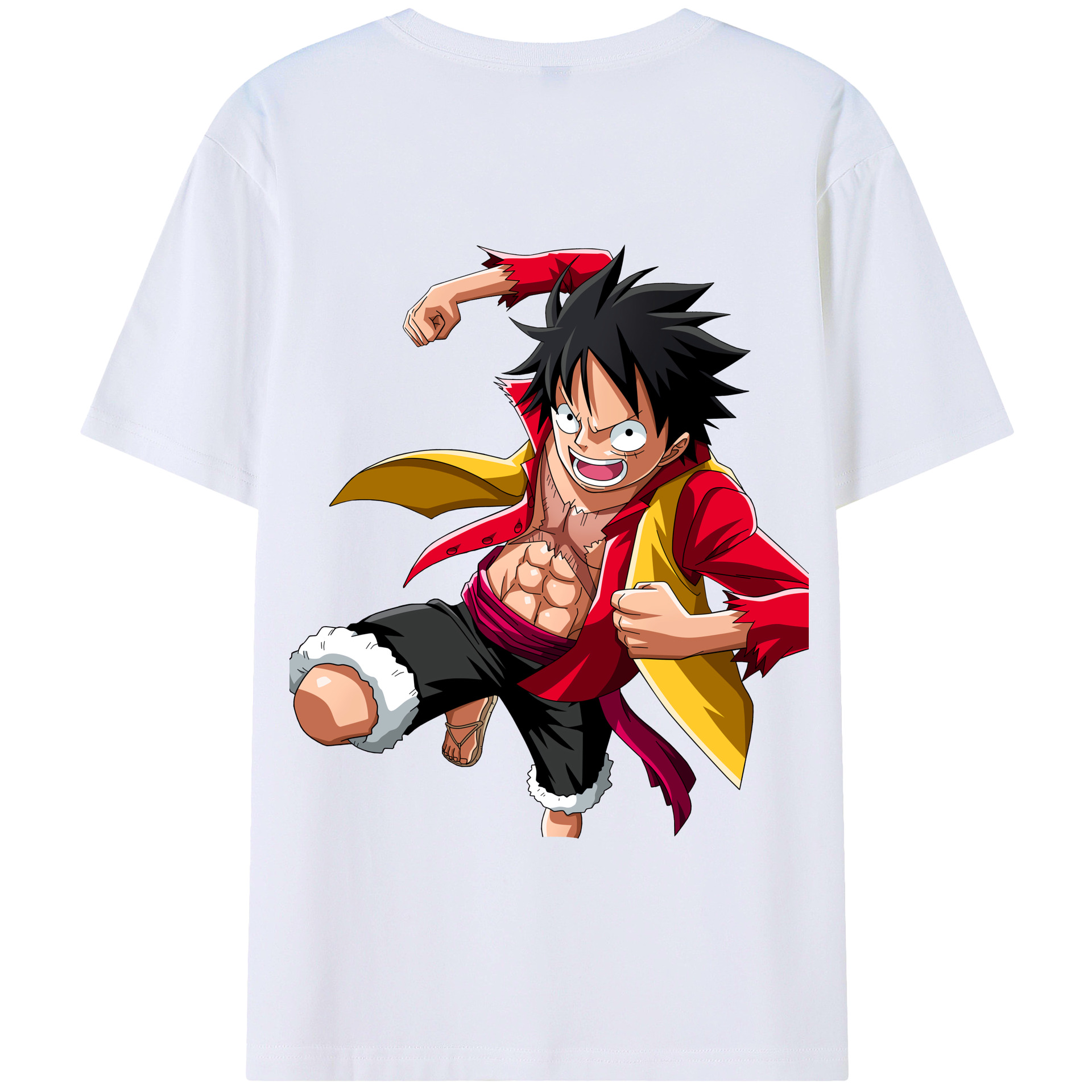 ワンピース モンキー・D・ルフィ ONE PIECE Monkey D. Luffy 綿100％半袖Tシャツ（背面プリント）