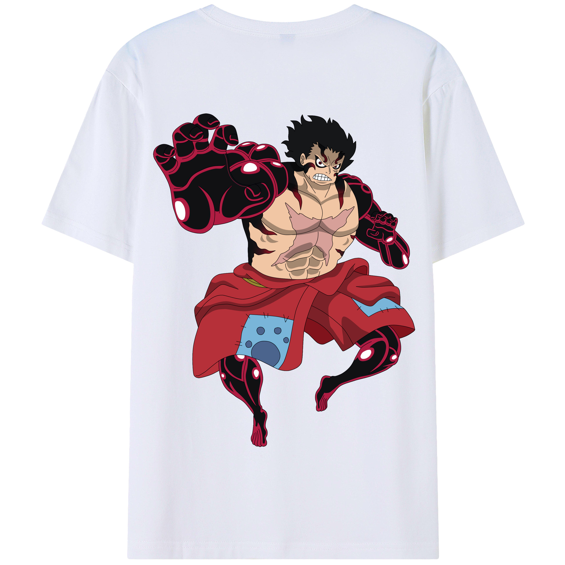 ワンピース モンキー・D・ルフィ ONE PIECE Monkey D. Luffy 綿100％半袖Tシャツ（背面プリント）