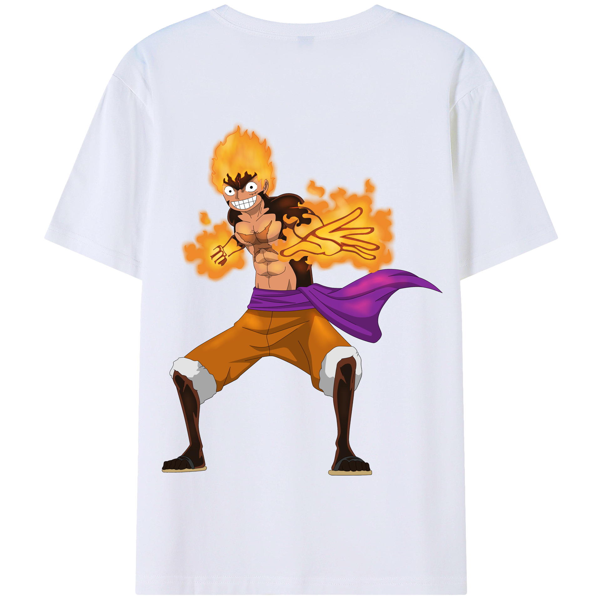ワンピース モンキー・D・ルフィ ONE PIECE Monkey D. Luffy 綿100％半袖Tシャツ（背面プリント）