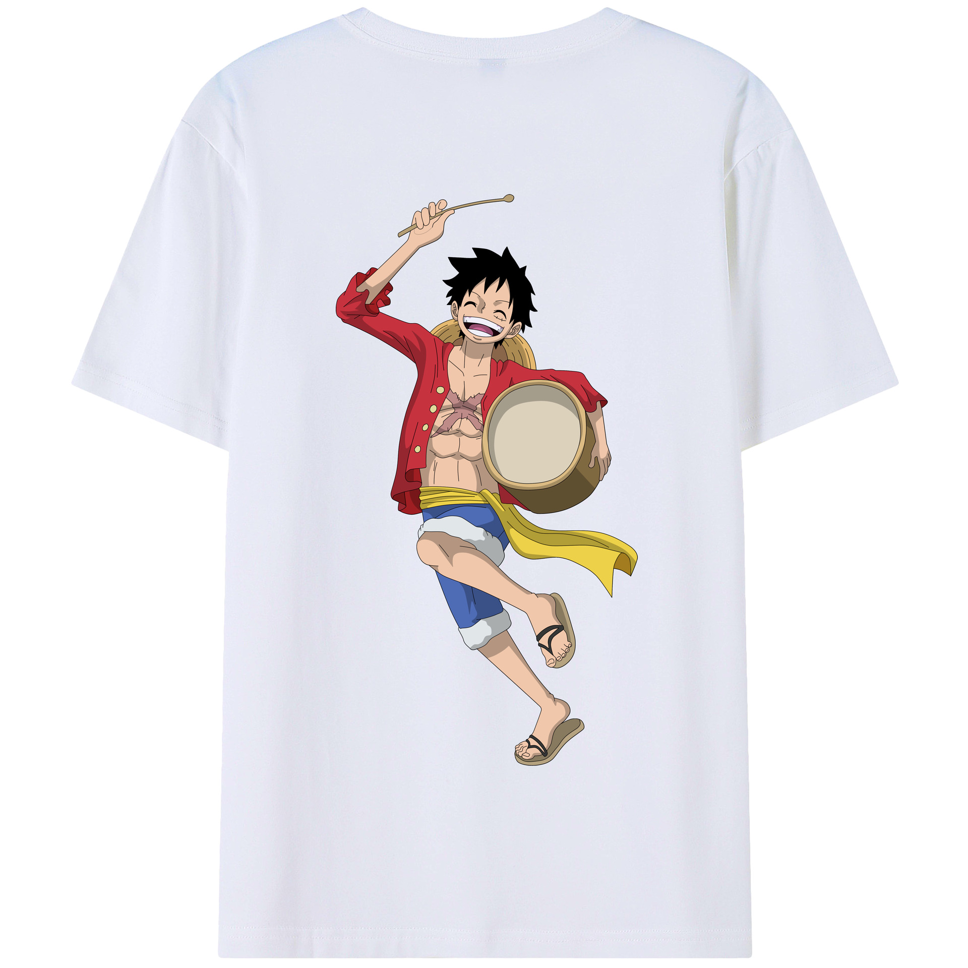 ワンピース モンキー・D・ルフィ ONE PIECE Monkey D. Luffy 綿100％半袖Tシャツ（背面プリント）
