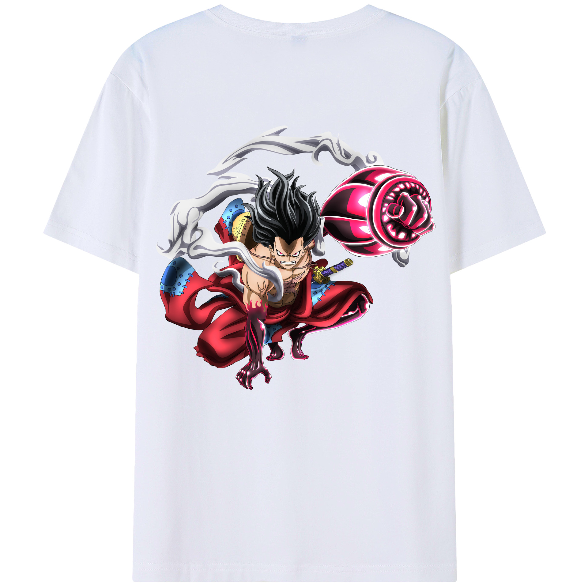 ワンピース モンキー・D・ルフィ ONE PIECE Monkey D. Luffy 綿100％半袖Tシャツ（背面プリント）