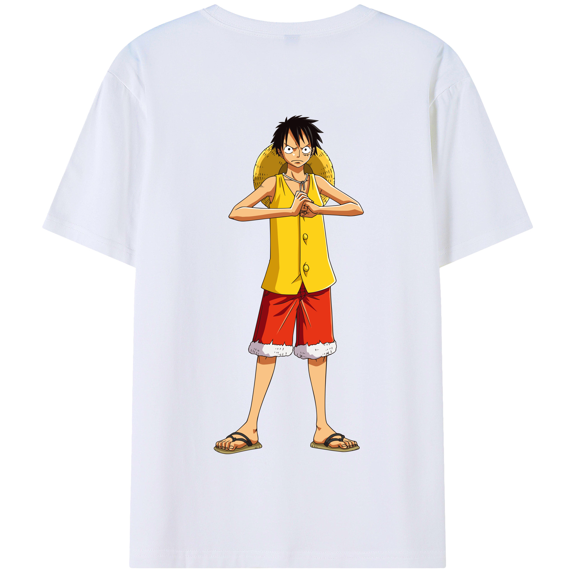 ワンピース モンキー・D・ルフィ ONE PIECE Monkey D. Luffy 綿100％半袖Tシャツ（背面プリント）