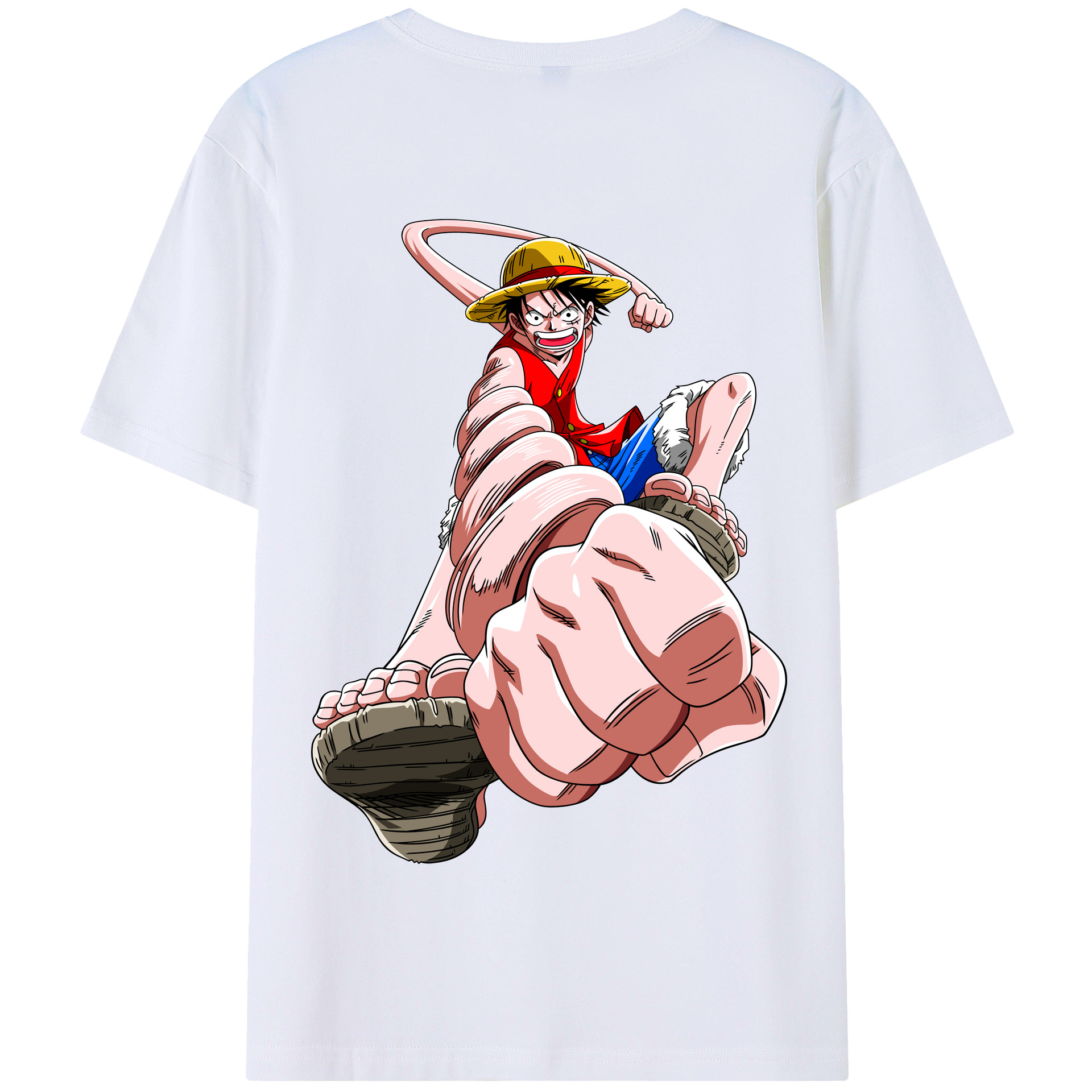 ワンピース モンキー・D・ルフィ ONE PIECE Monkey D. Luffy 綿100％半袖Tシャツ（背面プリント）