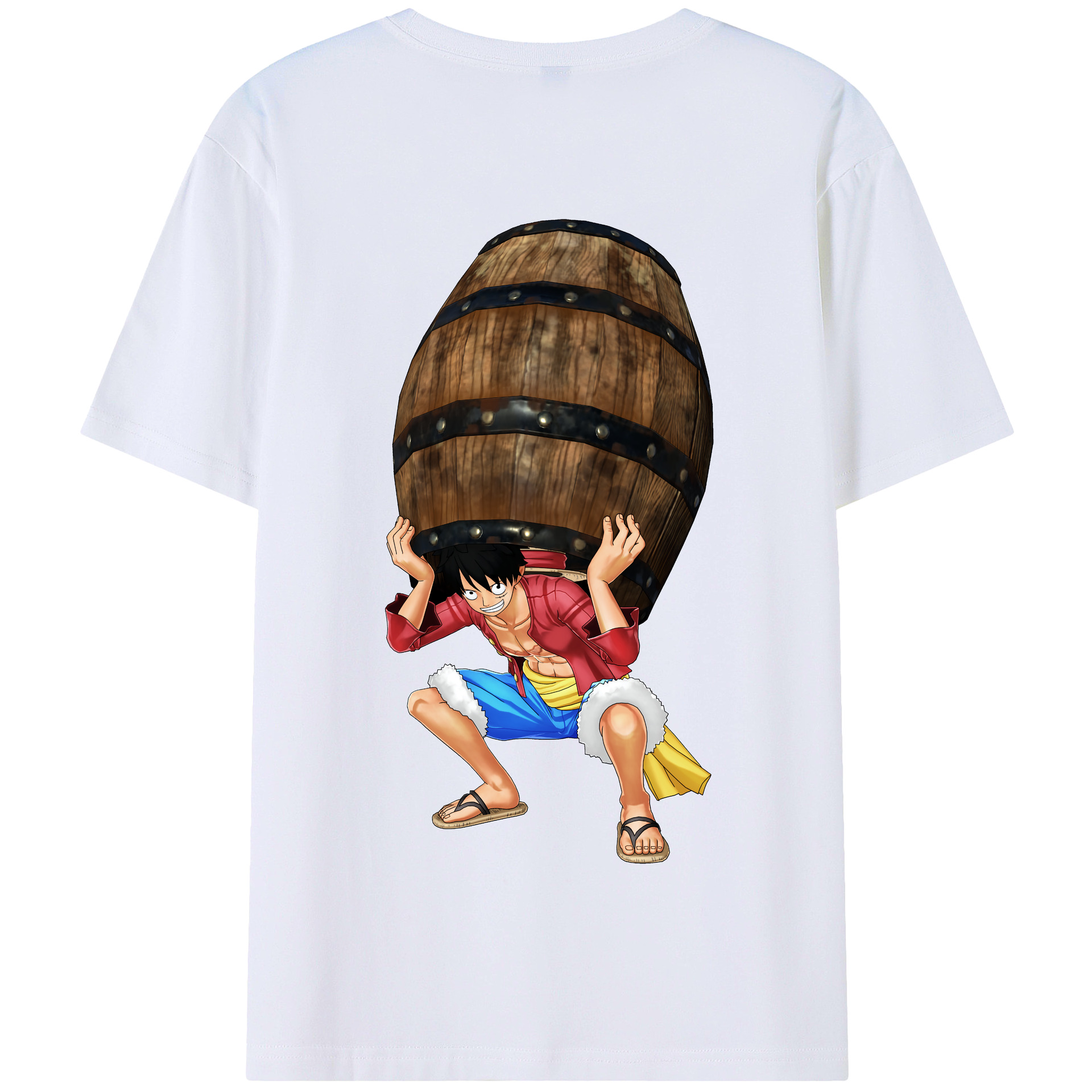 ワンピース モンキー・D・ルフィ ONE PIECE Monkey D. Luffy 綿100％半袖Tシャツ（背面プリント）