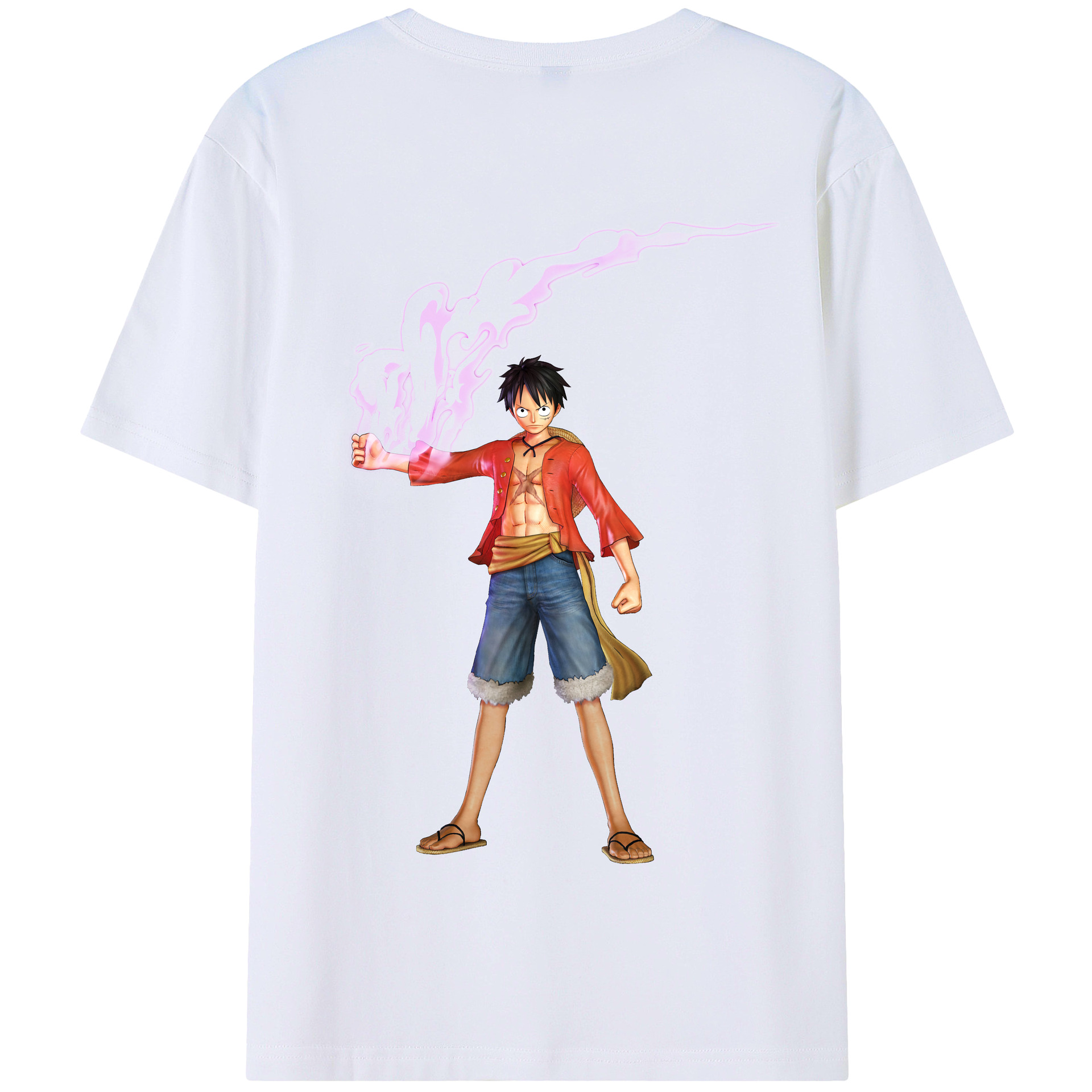 ワンピース モンキー・D・ルフィ ONE PIECE Monkey D. Luffy 綿100％半袖Tシャツ（背面プリント）
