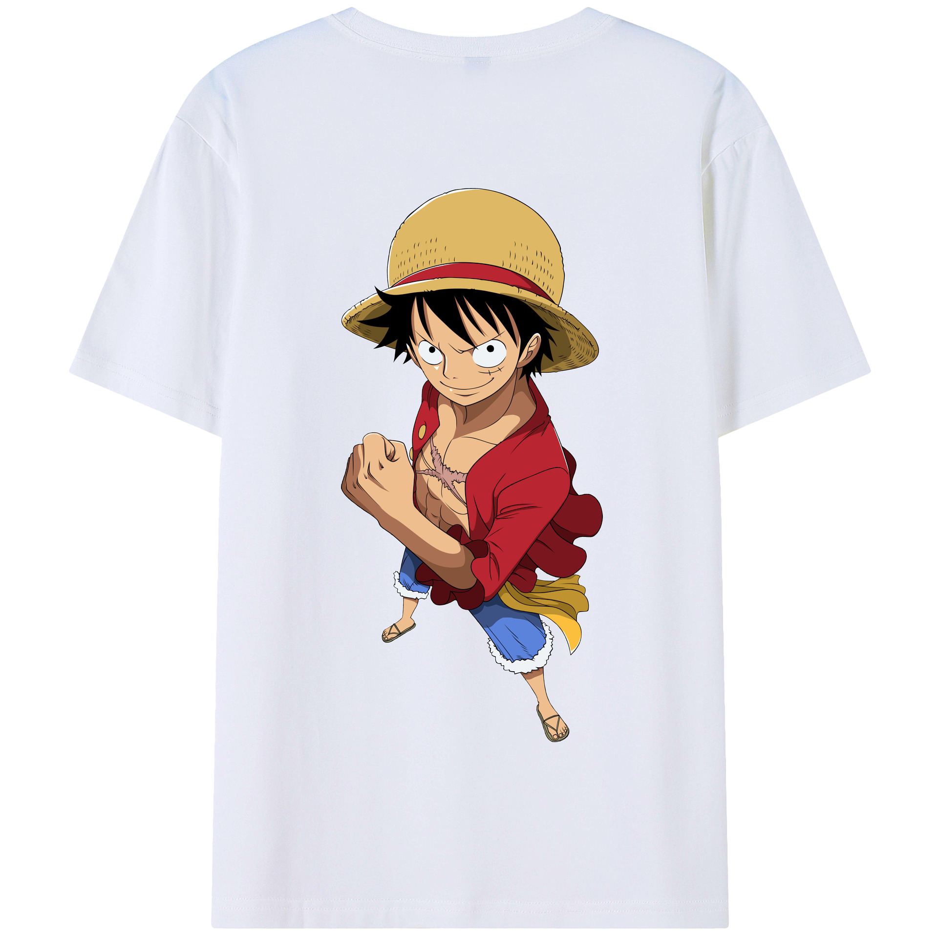 ワンピース モンキー・D・ルフィ ONE PIECE Monkey D. Luffy 綿100％半袖Tシャツ（背面プリント）