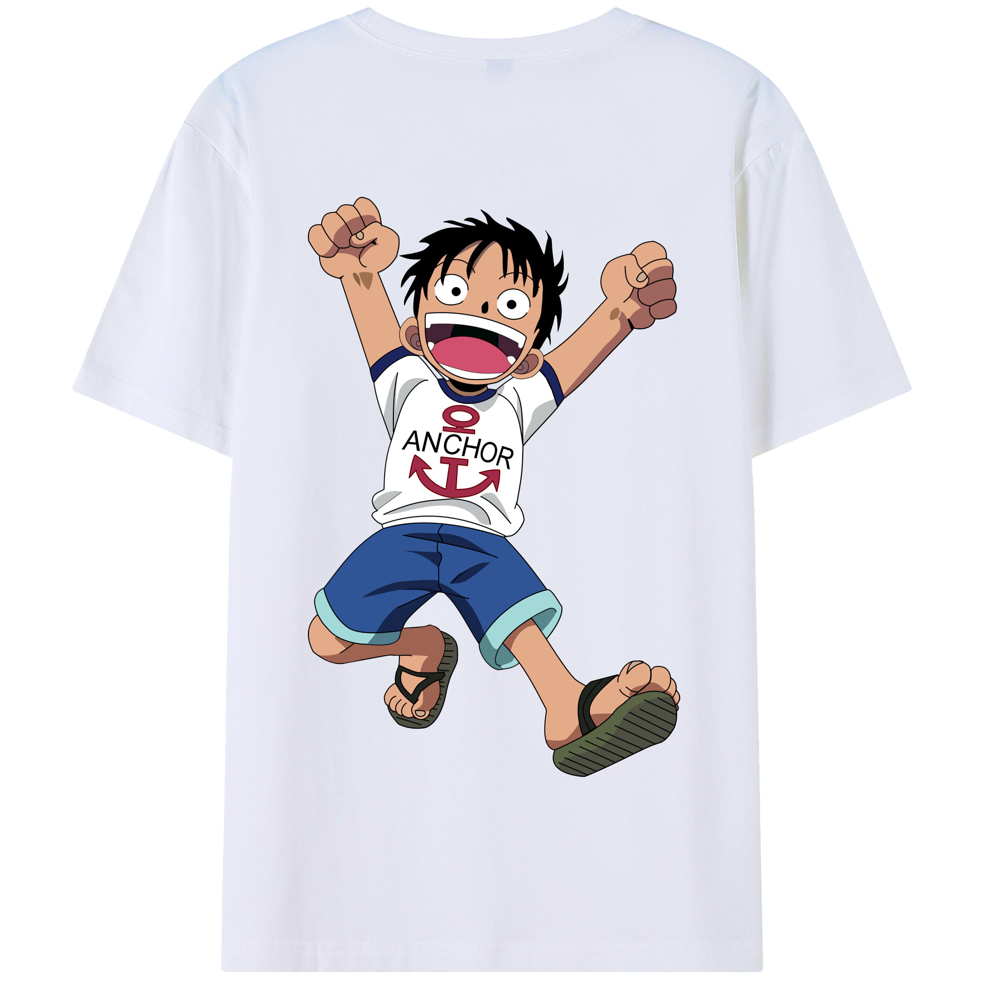 ワンピース モンキー・D・ルフィ ONE PIECE Monkey D. Luffy 綿100％半袖Tシャツ（背面プリント）