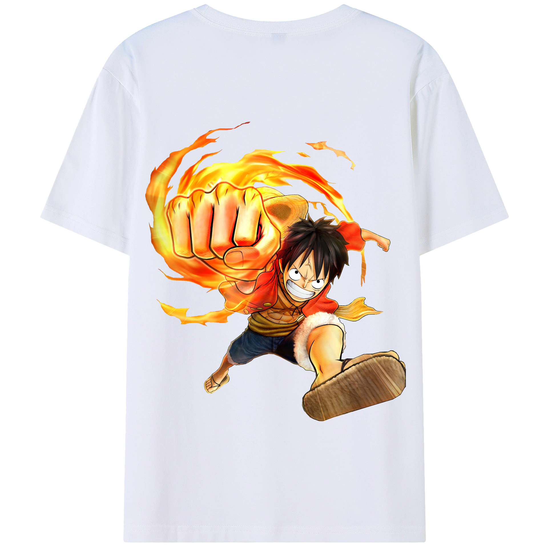 ワンピース モンキー・D・ルフィ ONE PIECE Monkey D. Luffy 綿100％半袖Tシャツ（背面プリント）