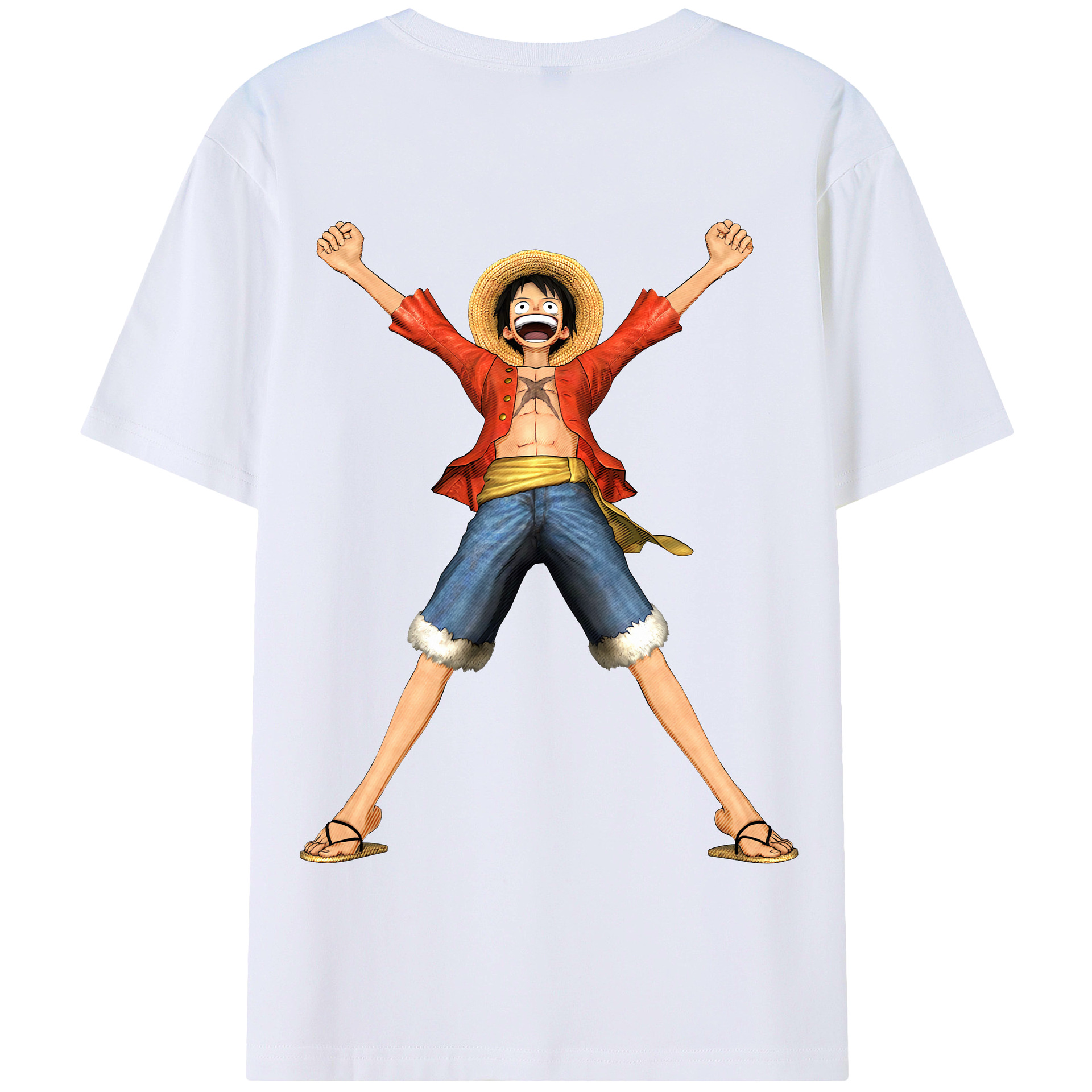 ワンピース モンキー・D・ルフィ ONE PIECE Monkey D. Luffy 綿100％半袖Tシャツ（背面プリント）