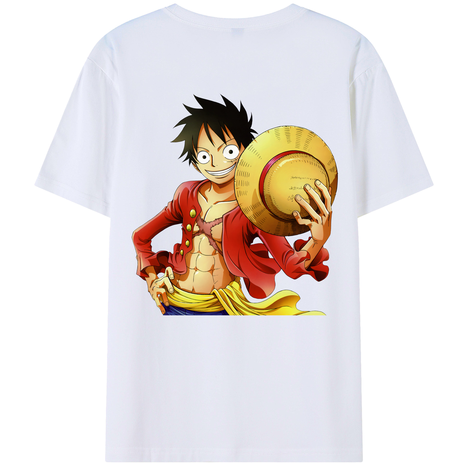 ワンピース モンキー・D・ルフィ ONE PIECE Monkey D. Luffy 綿100％半袖Tシャツ（背面プリント）