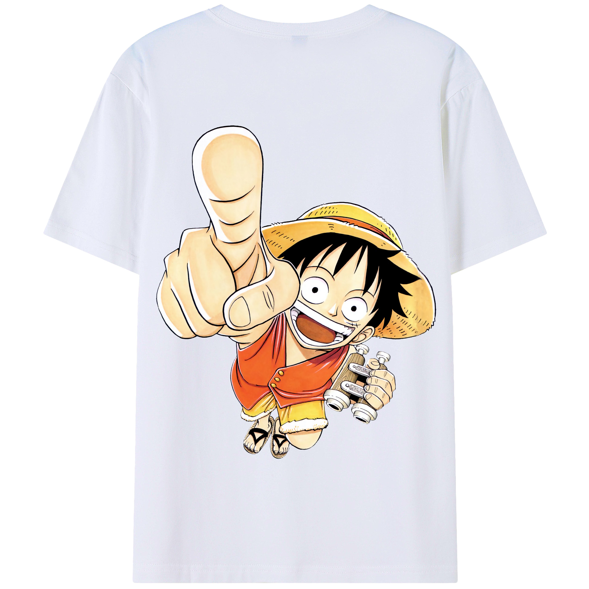 ワンピース モンキー・D・ルフィ ONE PIECE Monkey D. Luffy 綿100％半袖Tシャツ（背面プリント）