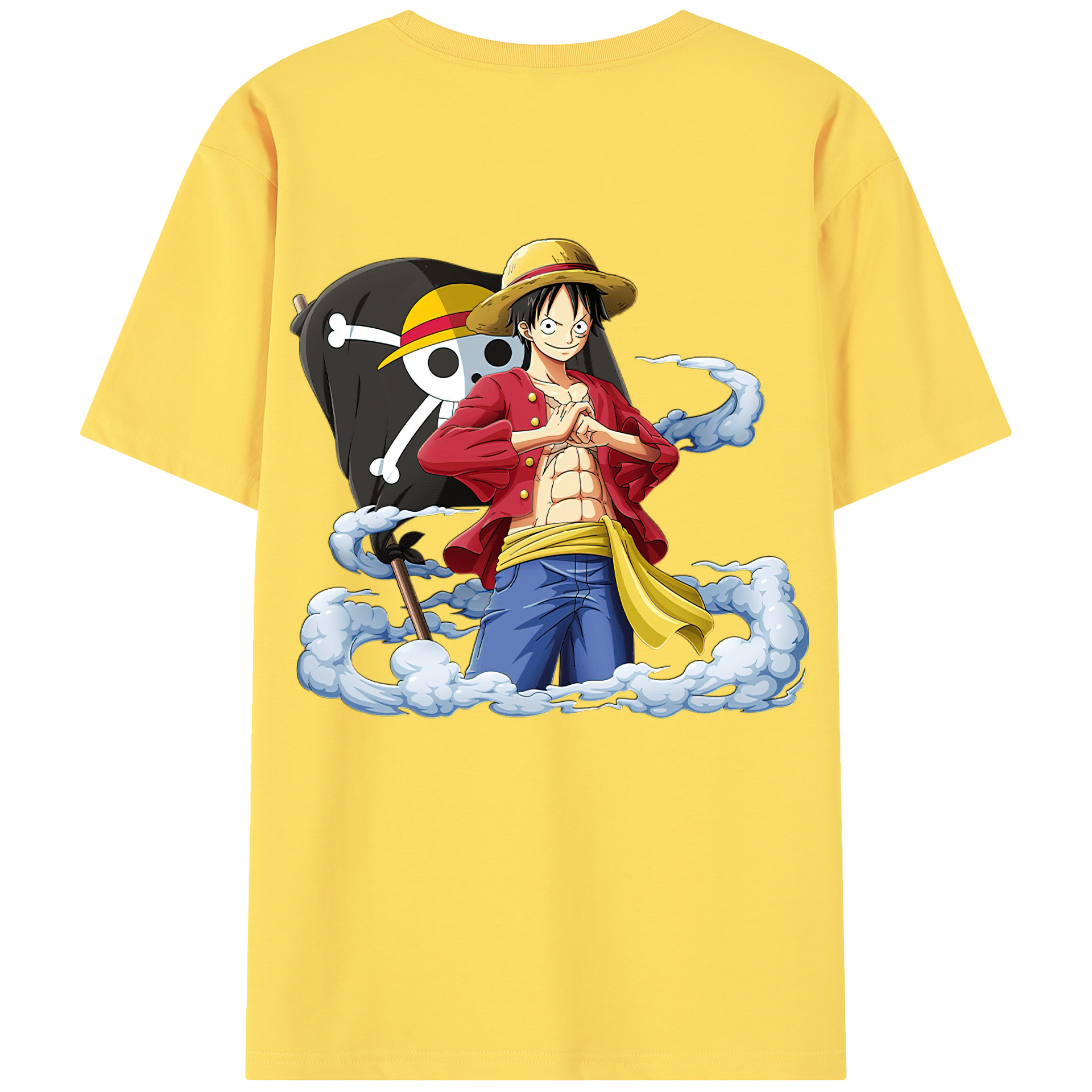 ワンピース モンキー・D・ルフィ ONE PIECE Monkey D. Luffy 綿100％半袖Tシャツ（背面プリント）