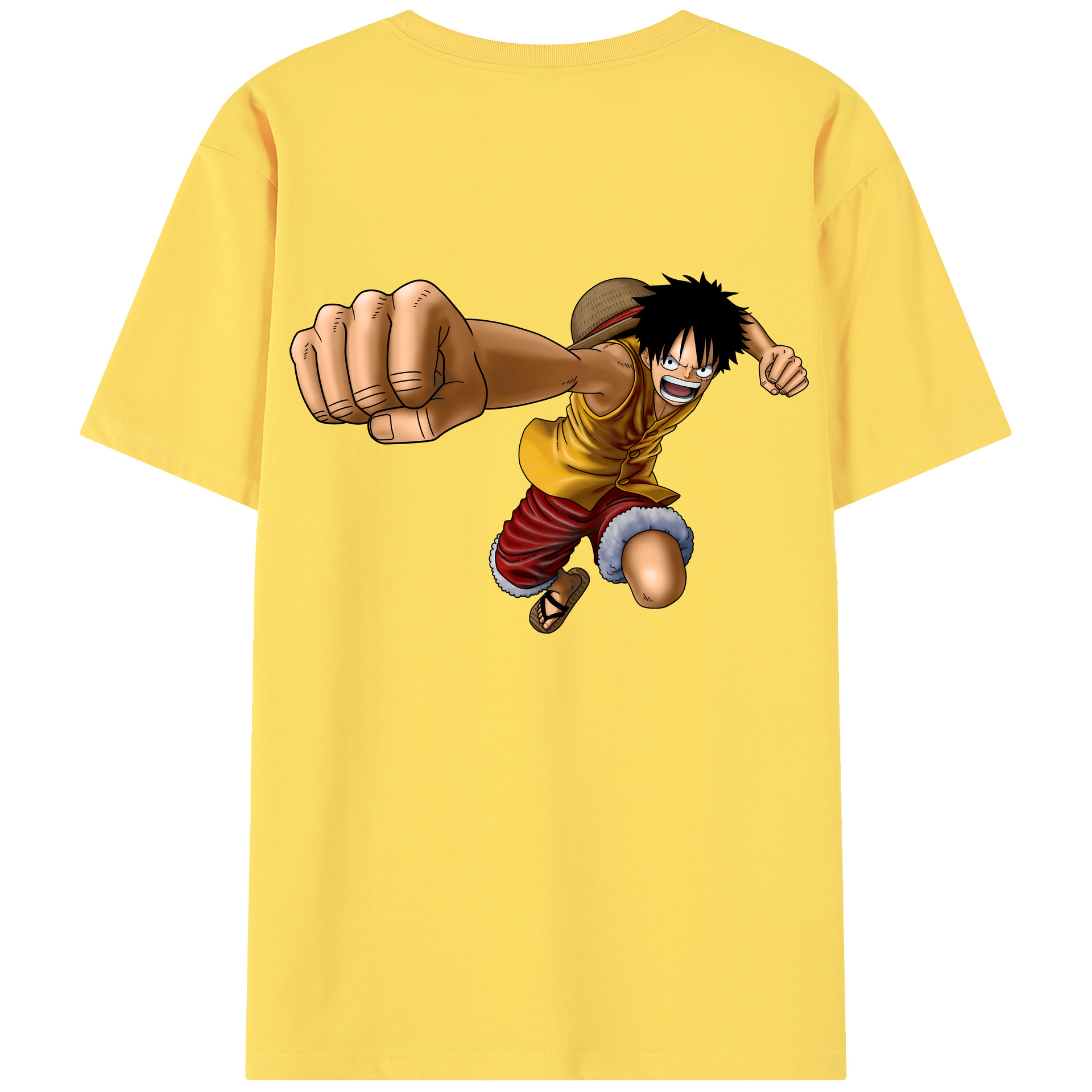 ワンピース モンキー・D・ルフィ ONE PIECE Monkey D. Luffy 綿100％半袖Tシャツ（背面プリント）
