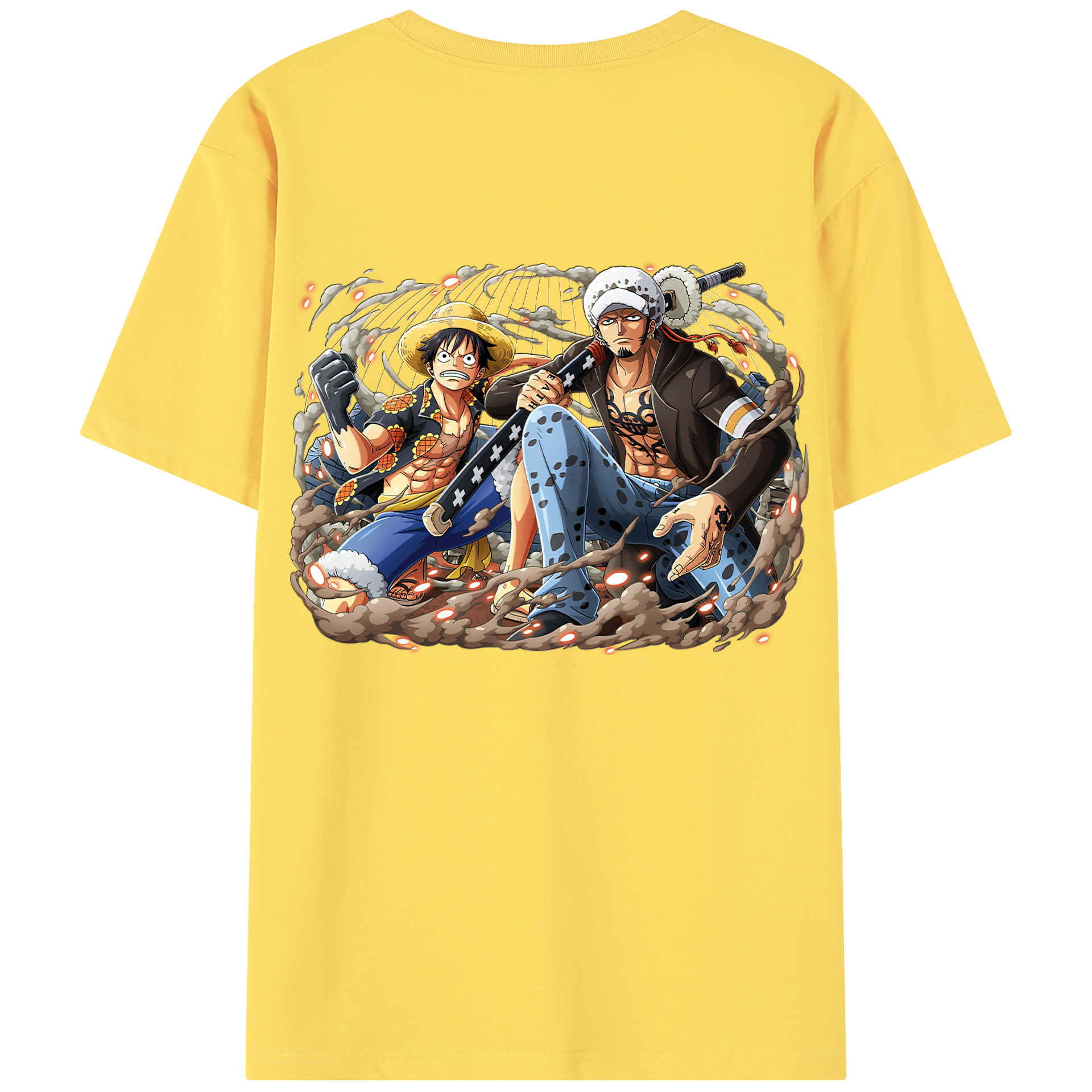 ワンピース モンキー・D・ルフィ ONE PIECE Monkey D. Luffy 綿100％半袖Tシャツ（背面プリント）
