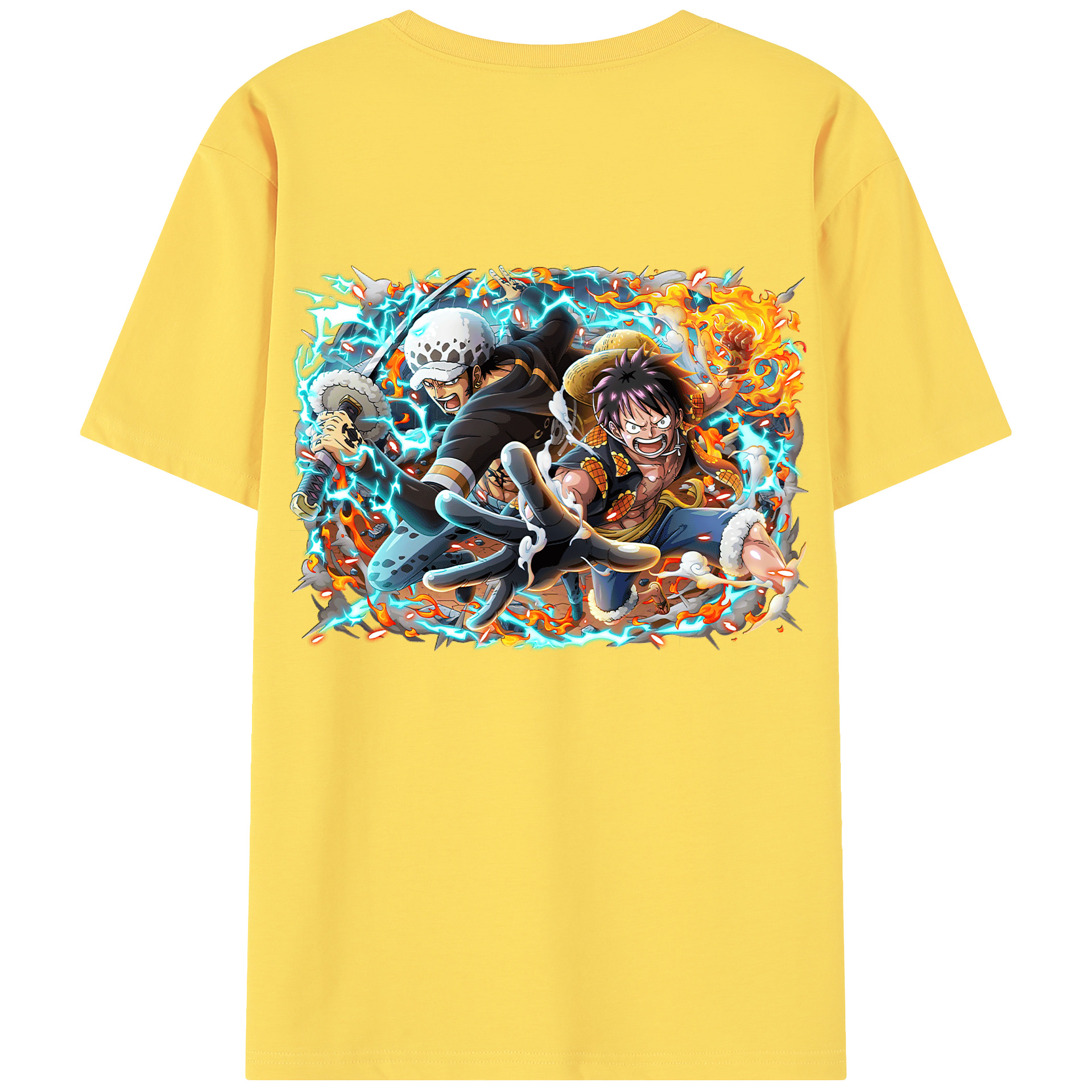 ワンピース モンキー・D・ルフィ ONE PIECE Monkey D. Luffy 綿100％半袖Tシャツ（背面プリント）