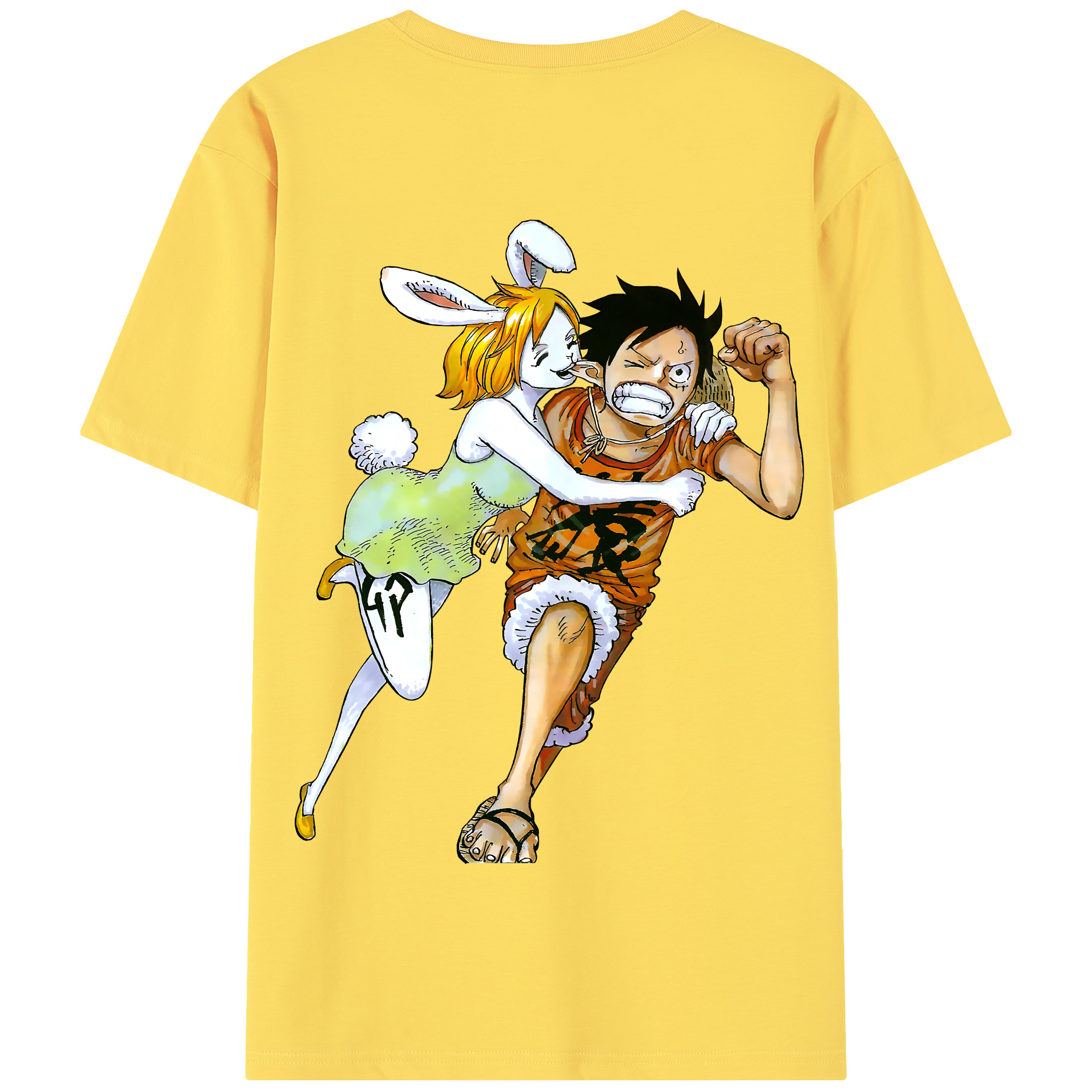 ワンピース モンキー・D・ルフィ ONE PIECE Monkey D. Luffy 綿100％半袖Tシャツ（背面プリント）