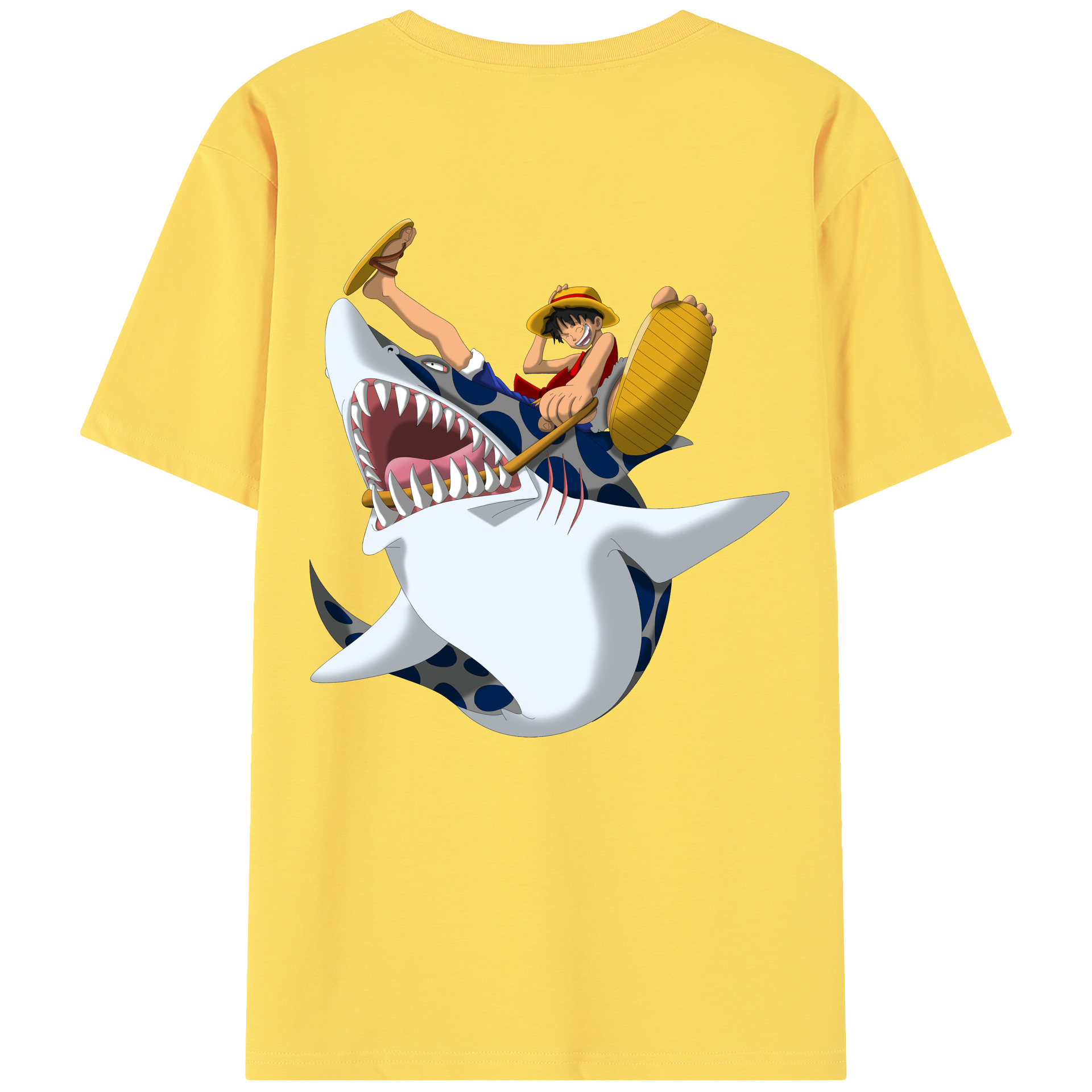 ワンピース モンキー・D・ルフィ ONE PIECE Monkey D. Luffy 綿100％半袖Tシャツ（背面プリント）