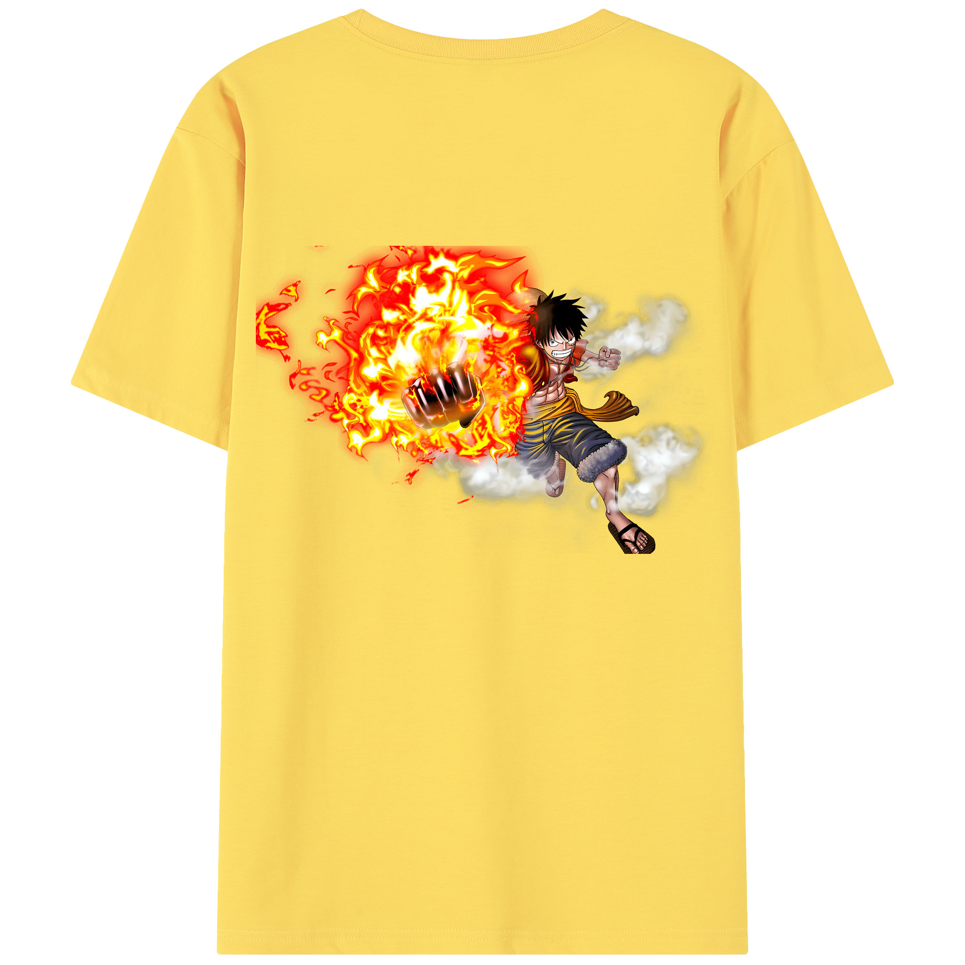 ワンピース モンキー・D・ルフィ ONE PIECE Monkey D. Luffy 綿100％半袖Tシャツ（背面プリント）