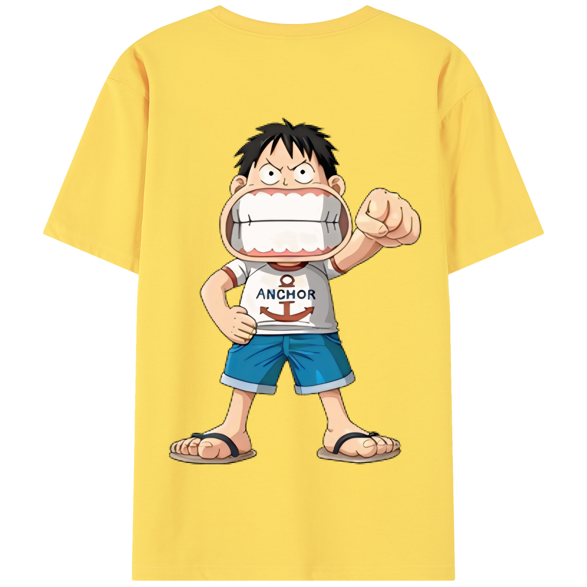 ワンピース モンキー・D・ルフィ ONE PIECE Monkey D. Luffy 綿100％半袖Tシャツ（背面プリント）