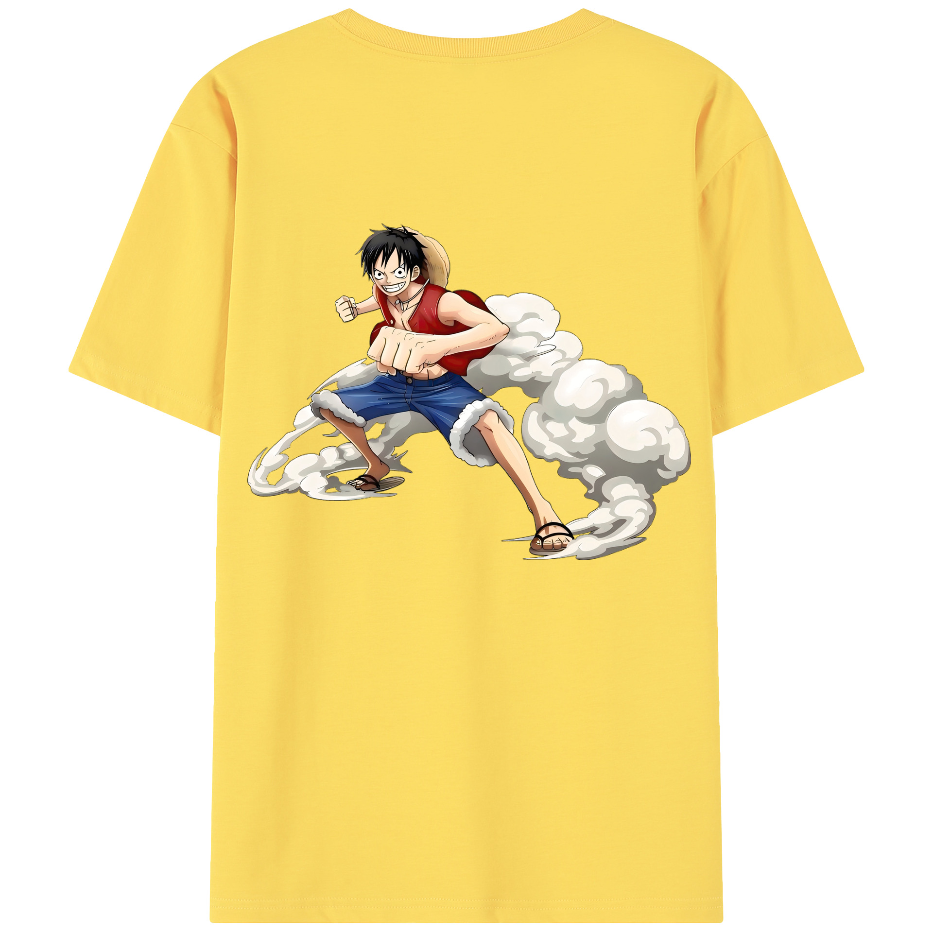 ワンピース モンキー・D・ルフィ ONE PIECE Monkey D. Luffy 綿100％半袖Tシャツ（背面プリント）