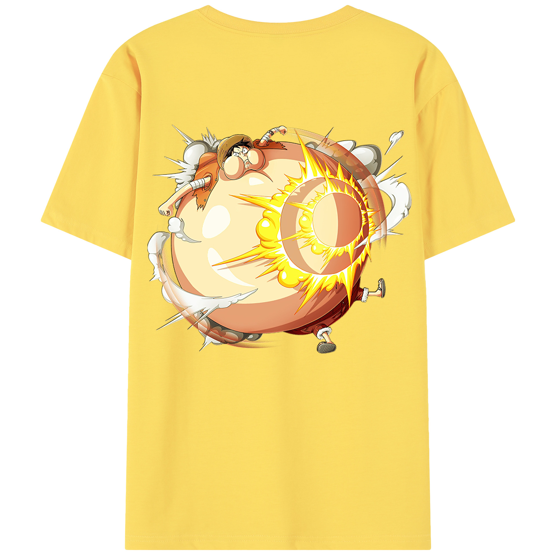 ワンピース モンキー・D・ルフィ ONE PIECE Monkey D. Luffy 綿100％半袖Tシャツ（背面プリント）
