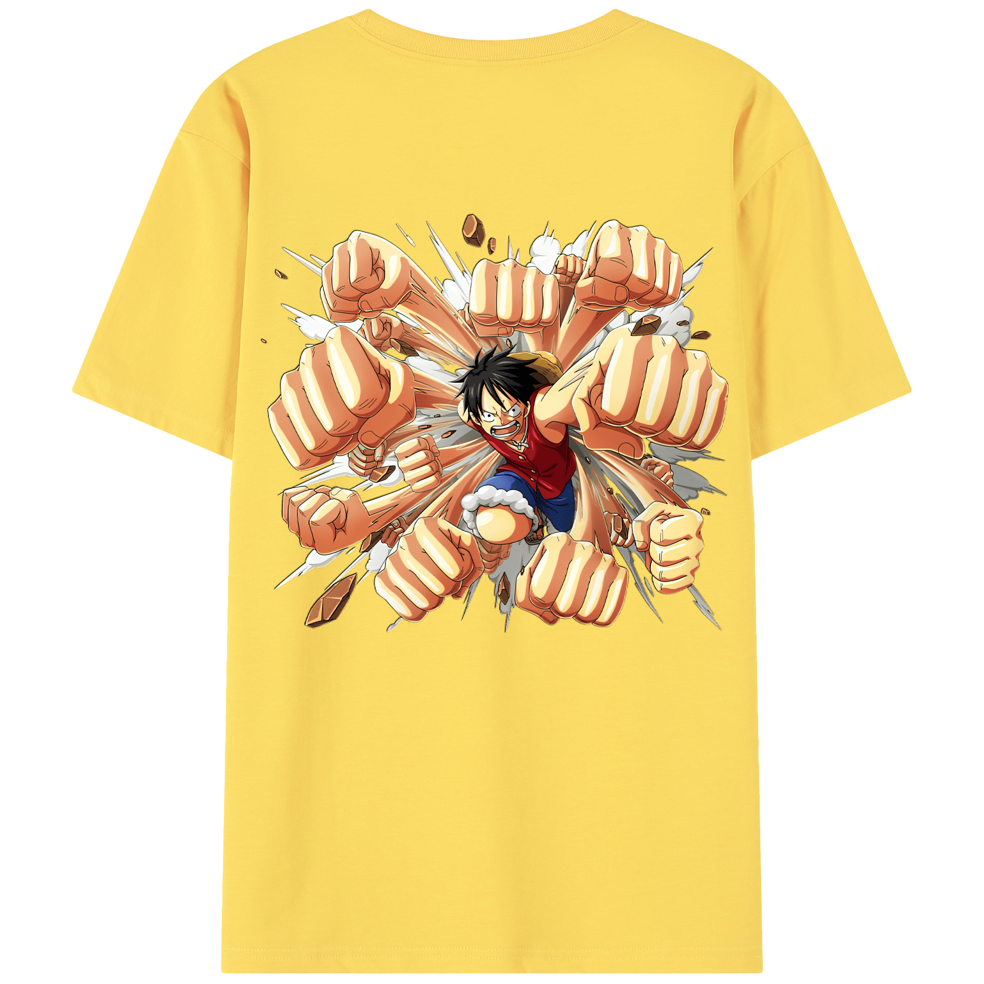 ワンピース モンキー・D・ルフィ ONE PIECE Monkey D. Luffy 綿100％半袖Tシャツ（背面プリント）
