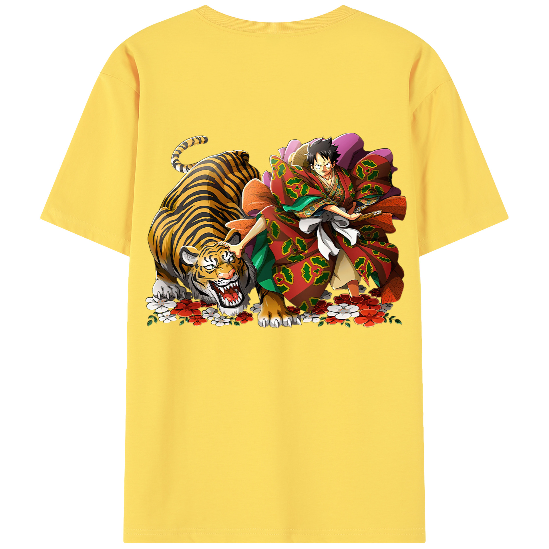 ワンピース モンキー・D・ルフィ ONE PIECE Monkey D. Luffy 綿100％半袖Tシャツ（背面プリント）