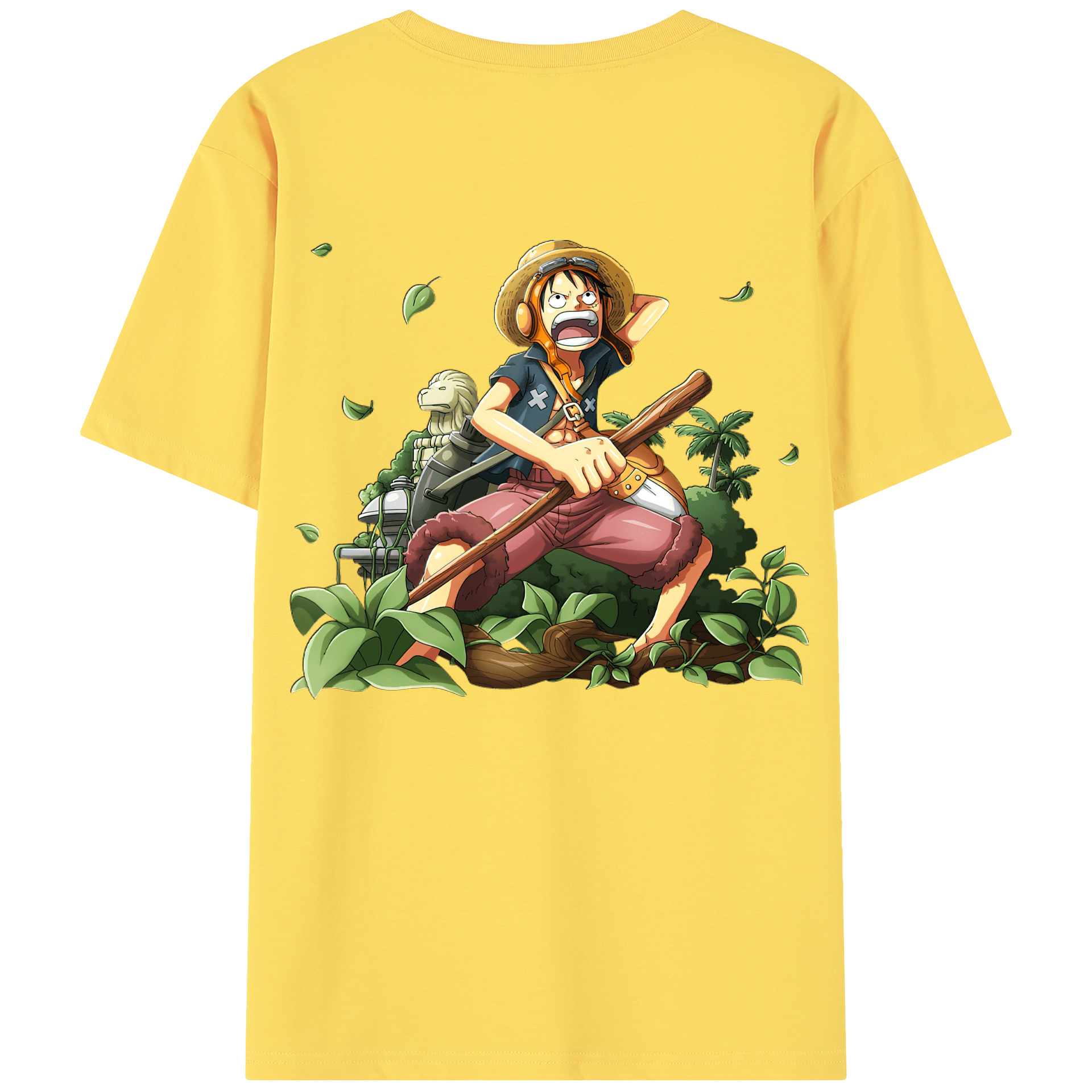 ワンピース モンキー・D・ルフィ ONE PIECE Monkey D. Luffy 綿100％半袖Tシャツ（背面プリント）