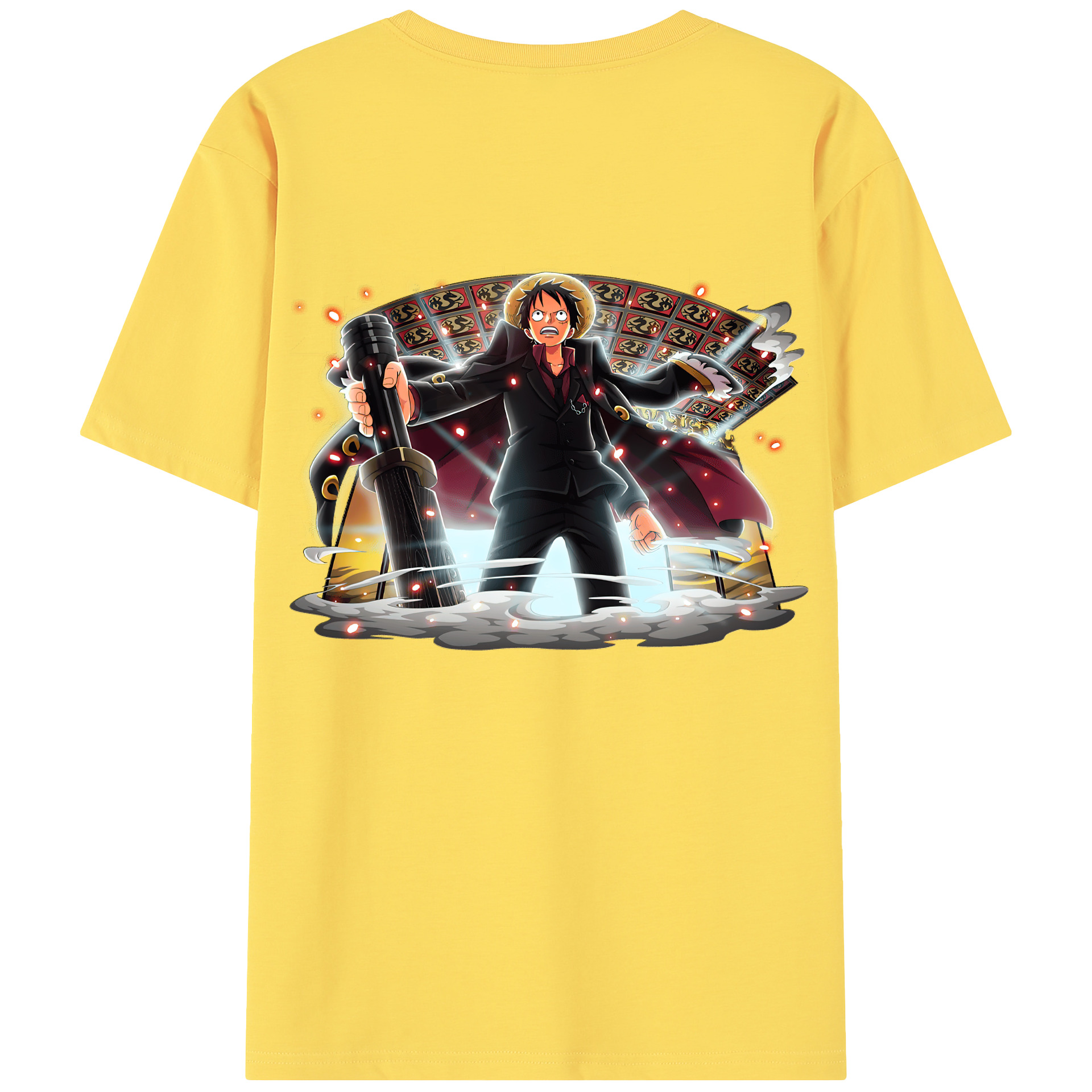 ワンピース モンキー・D・ルフィ ONE PIECE Monkey D. Luffy 綿100％半袖Tシャツ（背面プリント）