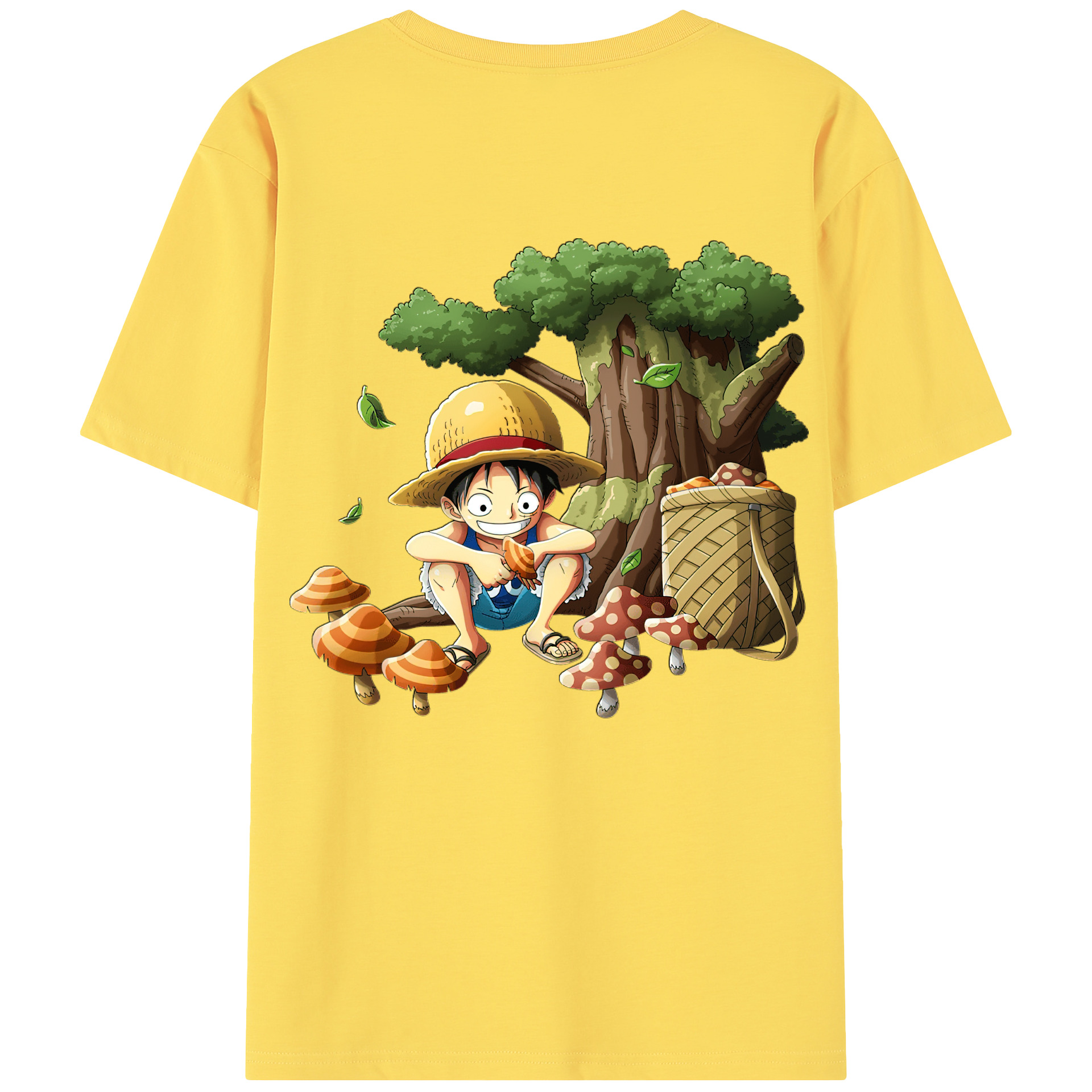 ワンピース モンキー・D・ルフィ ONE PIECE Monkey D. Luffy 綿100％半袖Tシャツ（背面プリント）