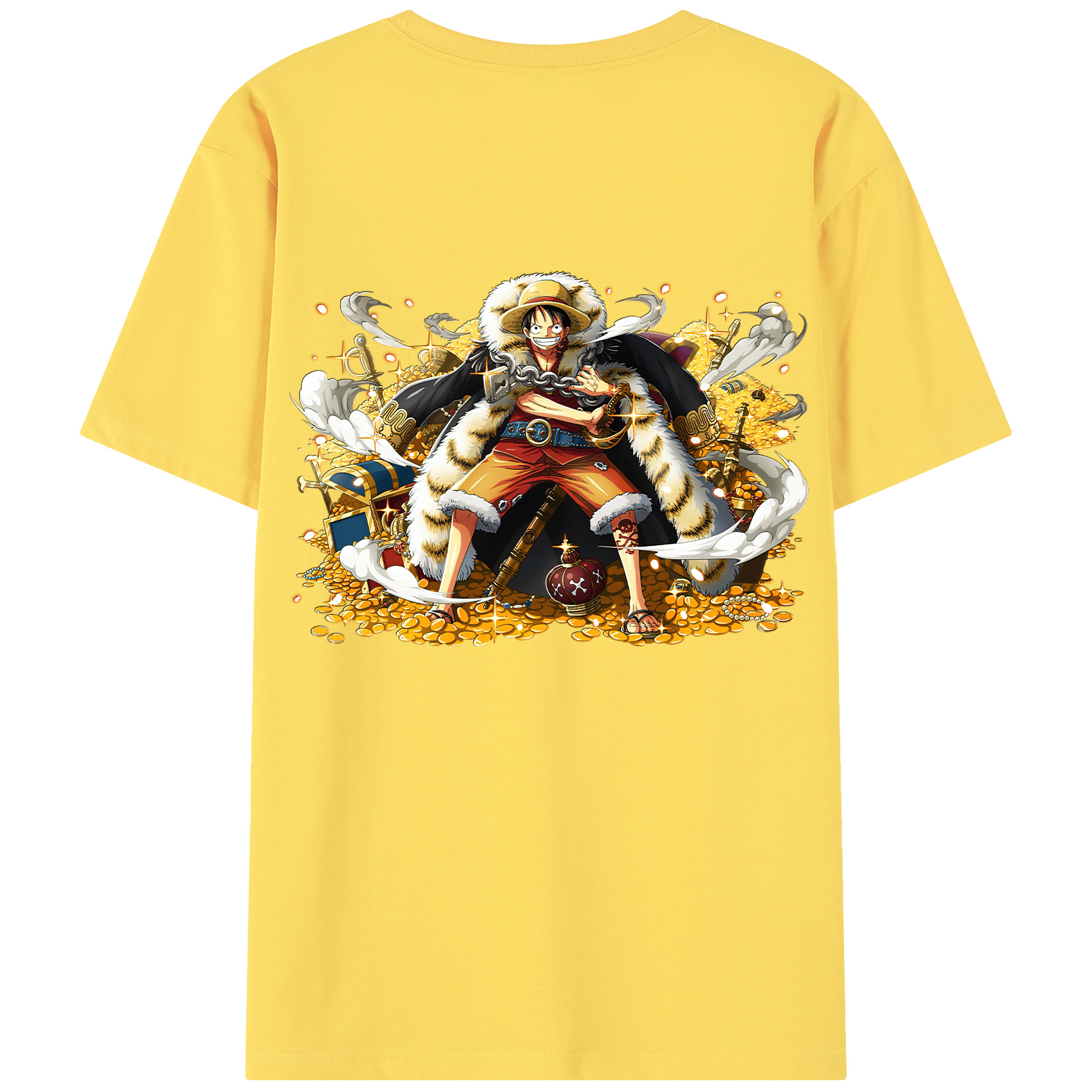 ワンピース モンキー・D・ルフィ ONE PIECE Monkey D. Luffy 綿100％半袖Tシャツ（背面プリント）