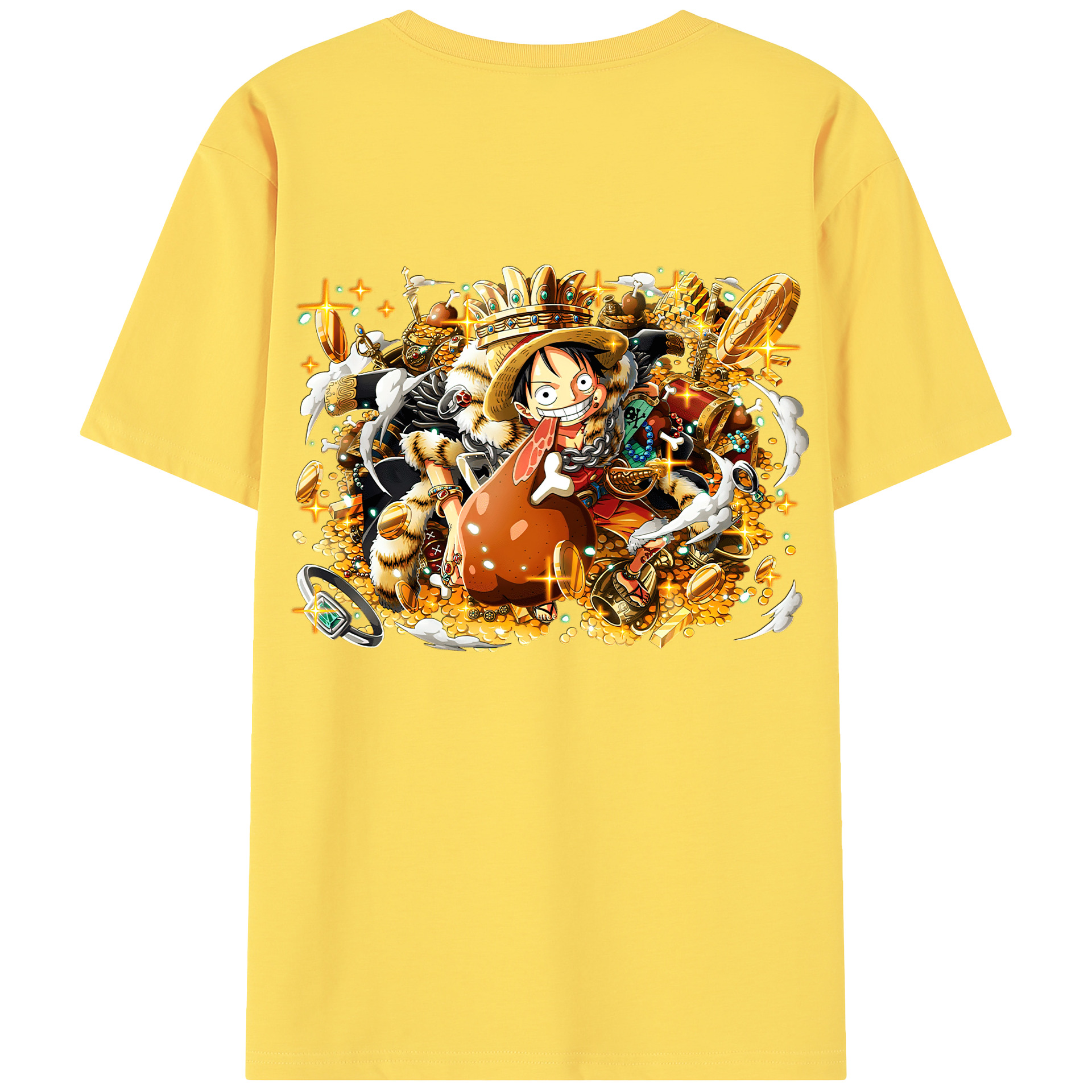 ワンピース モンキー・D・ルフィ ONE PIECE Monkey D. Luffy 綿100％半袖Tシャツ（背面プリント）