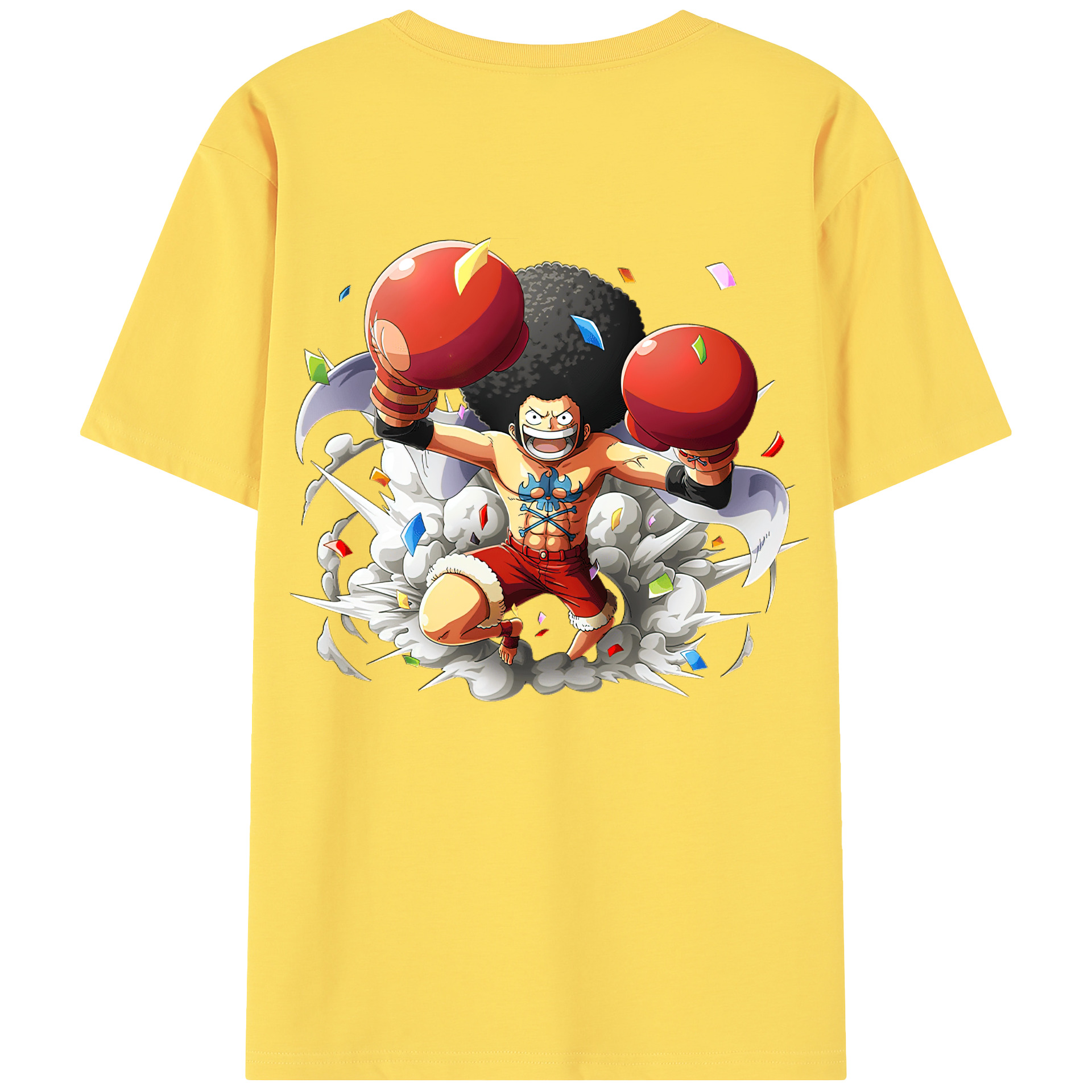 ワンピース モンキー・D・ルフィ ONE PIECE Monkey D. Luffy 綿100％半袖Tシャツ（背面プリント）