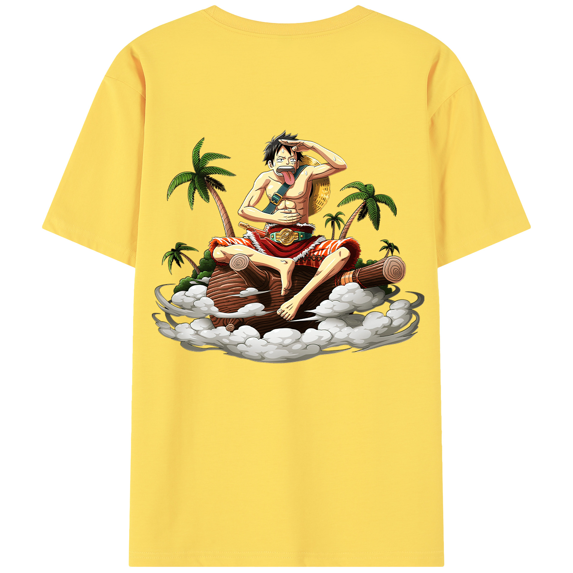 ワンピース モンキー・D・ルフィ ONE PIECE Monkey D. Luffy 綿100％半袖Tシャツ（背面プリント）