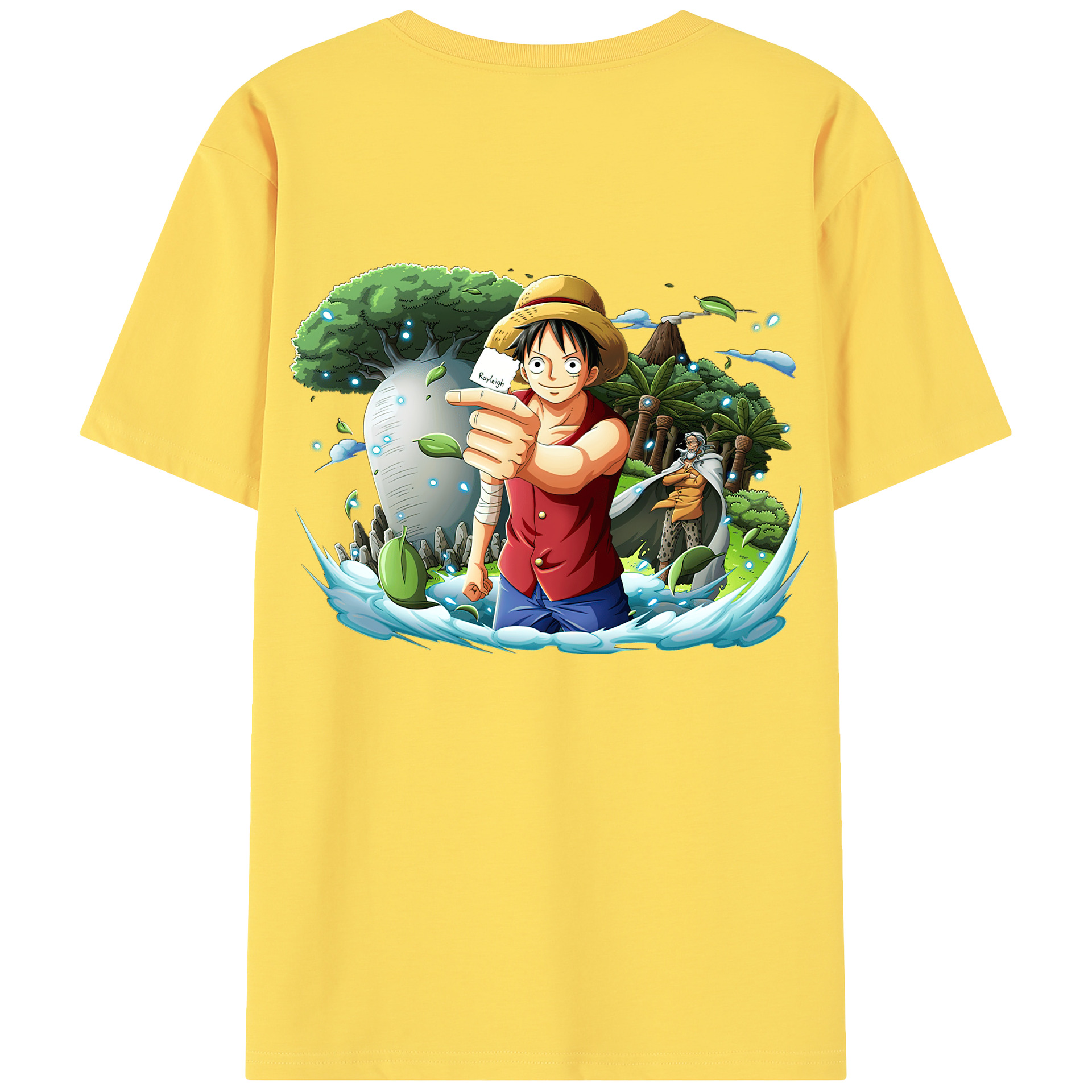 ワンピース モンキー・D・ルフィ ONE PIECE Monkey D. Luffy 綿100％半袖Tシャツ（背面プリント）