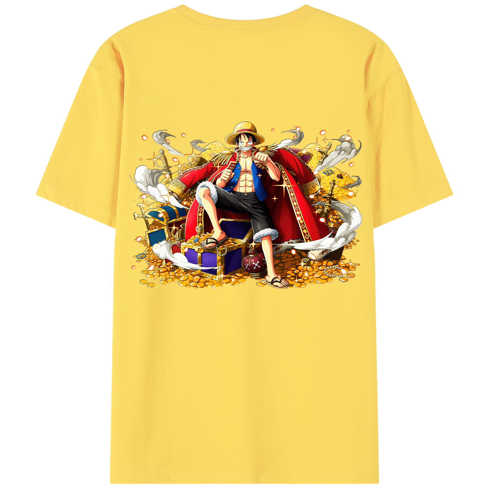 ワンピース モンキー・D・ルフィ ONE PIECE Monkey D. Luffy 綿100％半袖Tシャツ（背面プリント）
