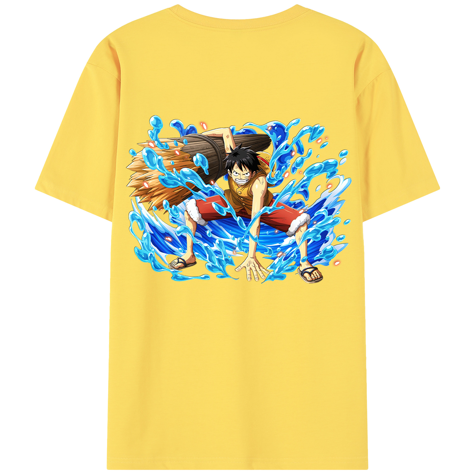 ワンピース モンキー・D・ルフィ ONE PIECE Monkey D. Luffy 綿100％半袖Tシャツ（背面プリント）