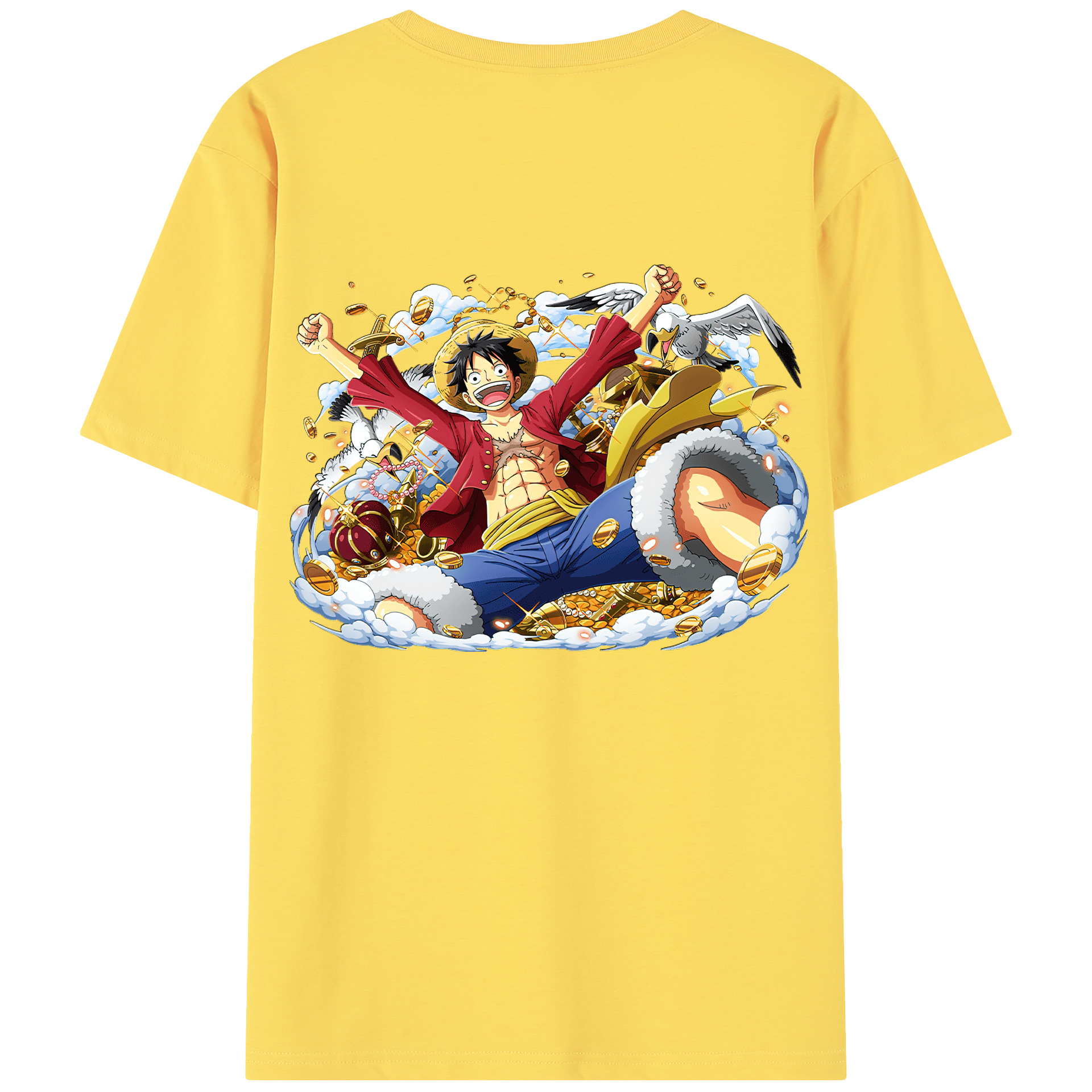 ワンピース モンキー・D・ルフィ ONE PIECE Monkey D. Luffy 綿100％半袖Tシャツ（背面プリント）