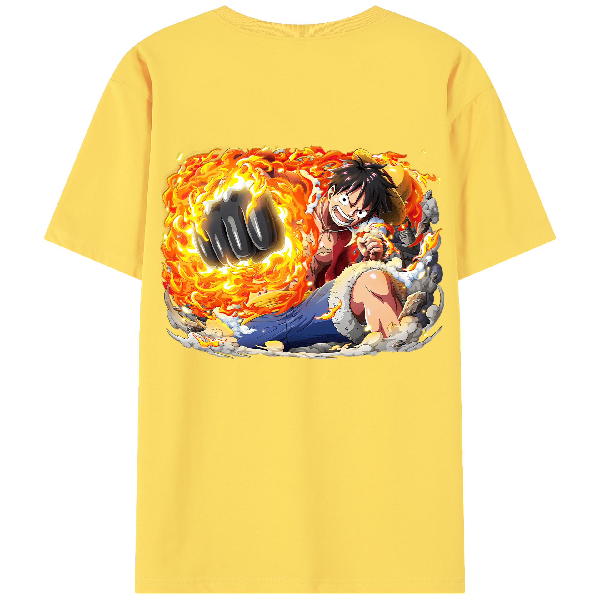 ワンピース モンキー・D・ルフィ ONE PIECE Monkey D. Luffy 綿100％半袖Tシャツ（背面プリント）