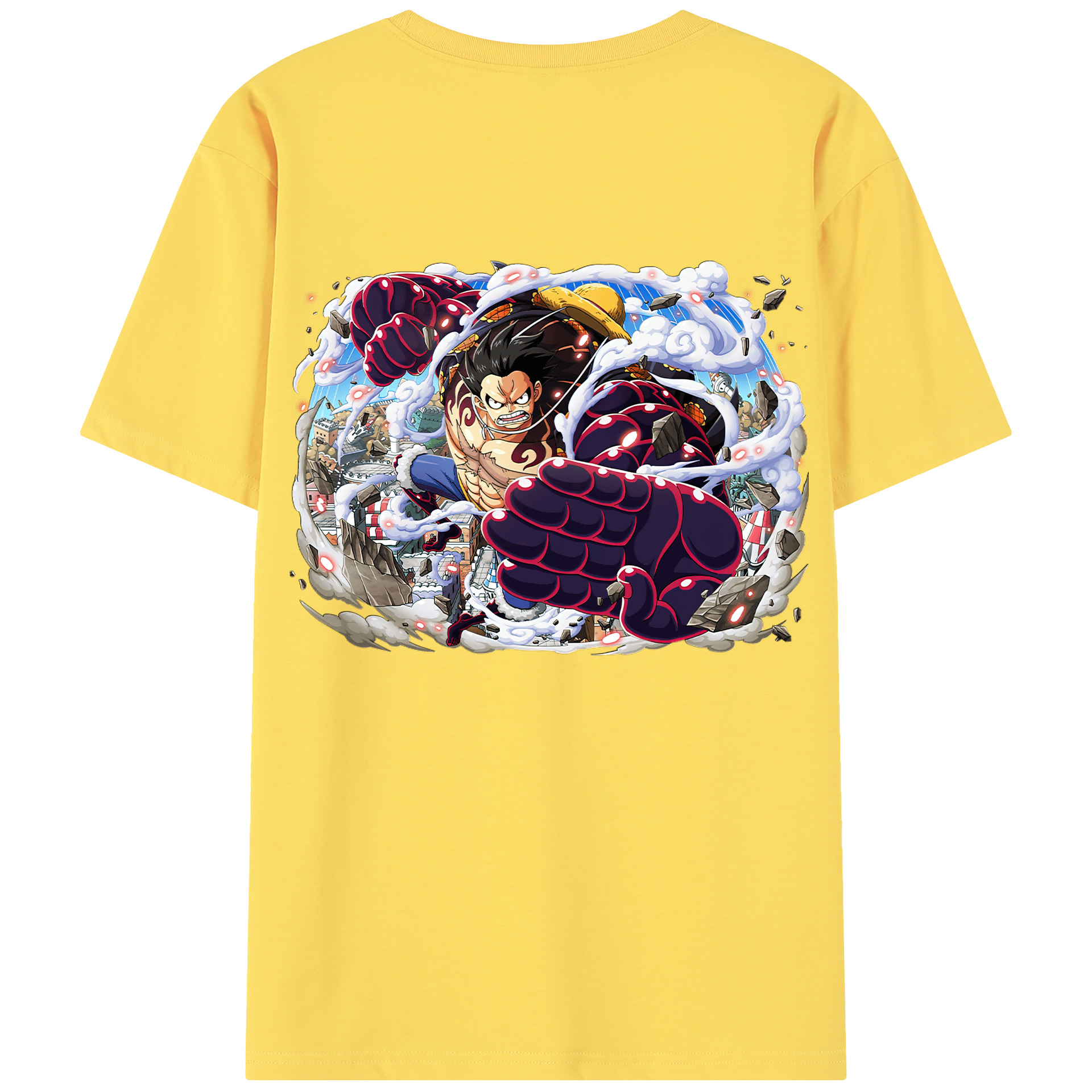 ワンピース モンキー・D・ルフィ ONE PIECE Monkey D. Luffy 綿100％半袖Tシャツ（背面プリント）