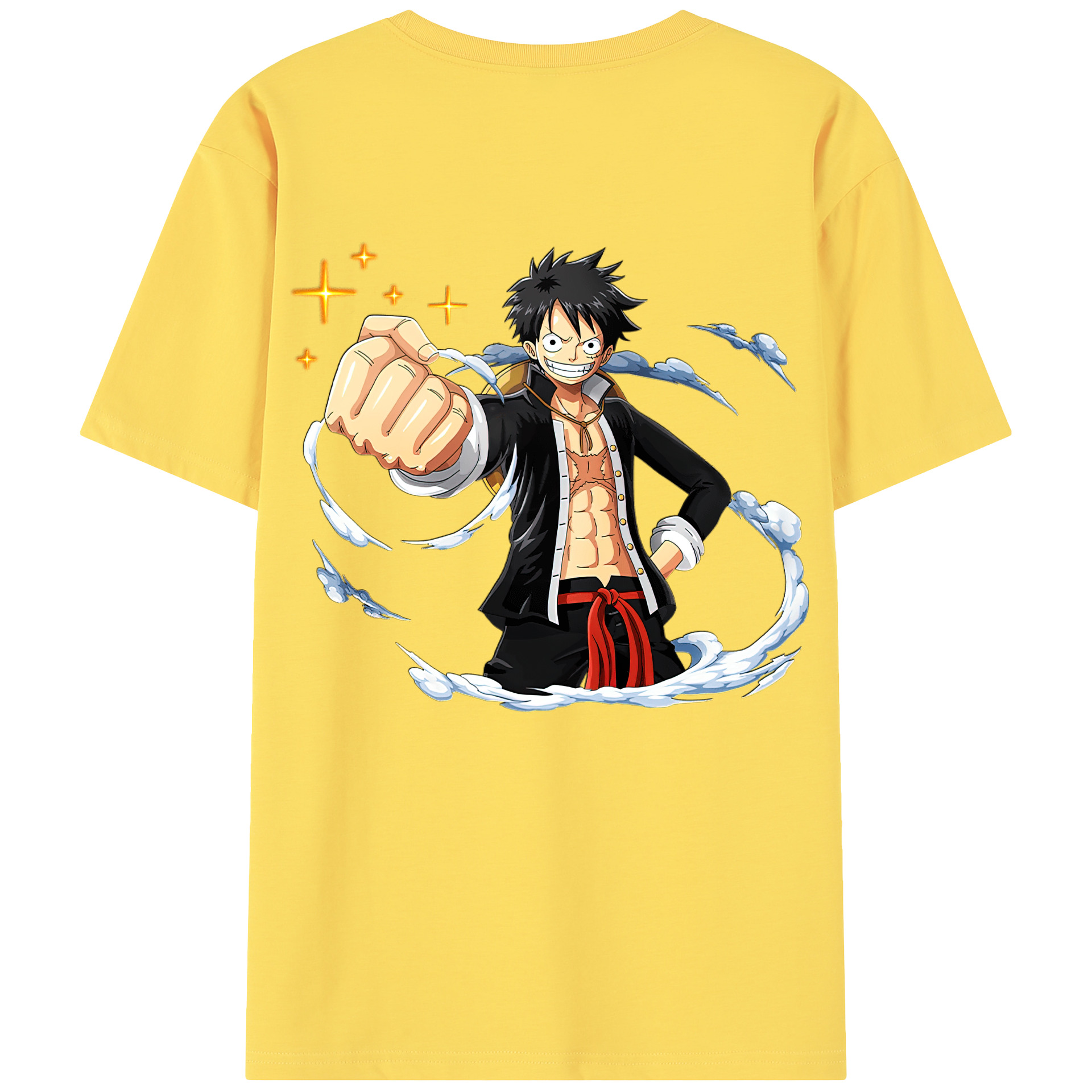 ワンピース モンキー・D・ルフィ ONE PIECE Monkey D. Luffy 綿100％半袖Tシャツ（背面プリント）