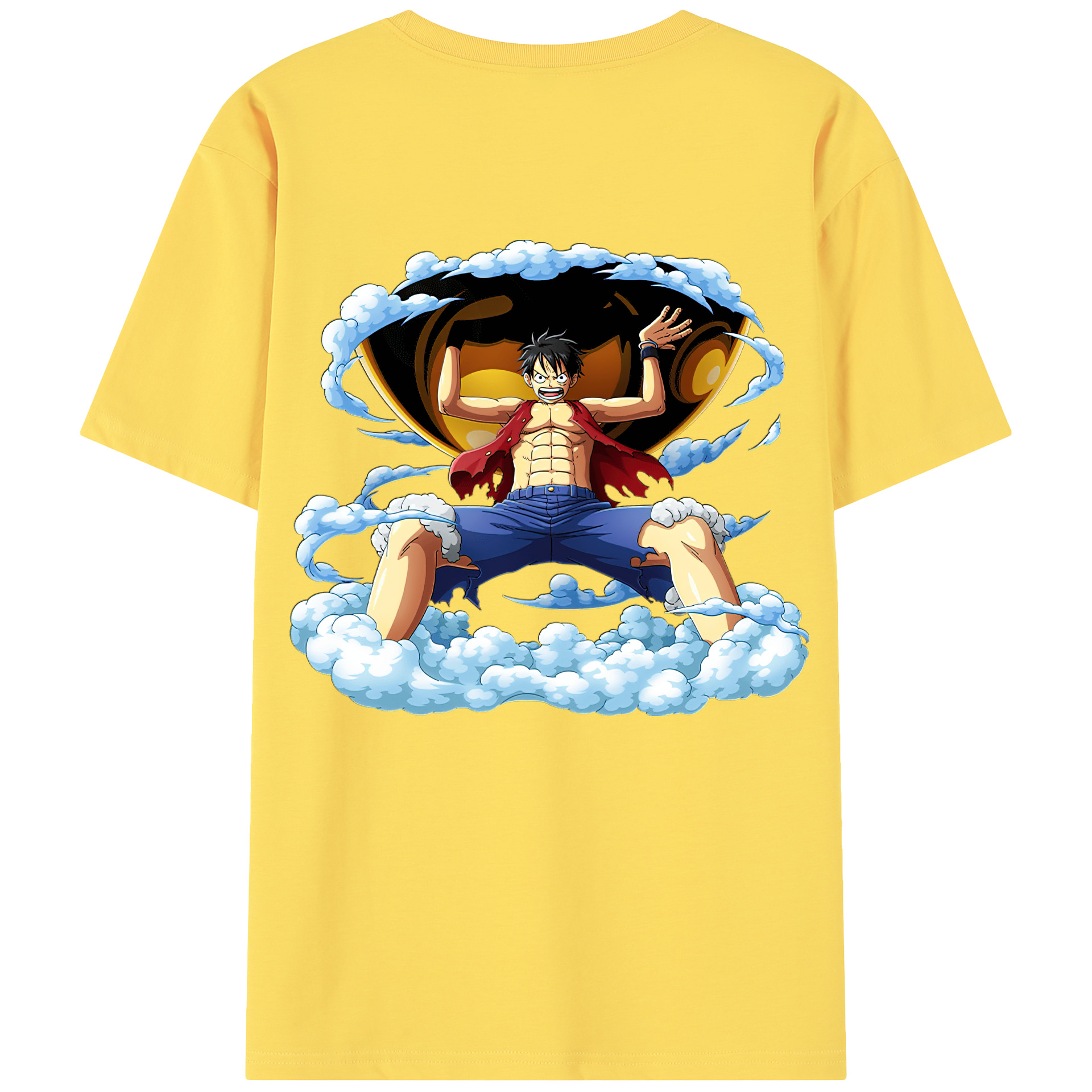 ワンピース モンキー・D・ルフィ ONE PIECE Monkey D. Luffy 綿100％半袖Tシャツ（背面プリント）