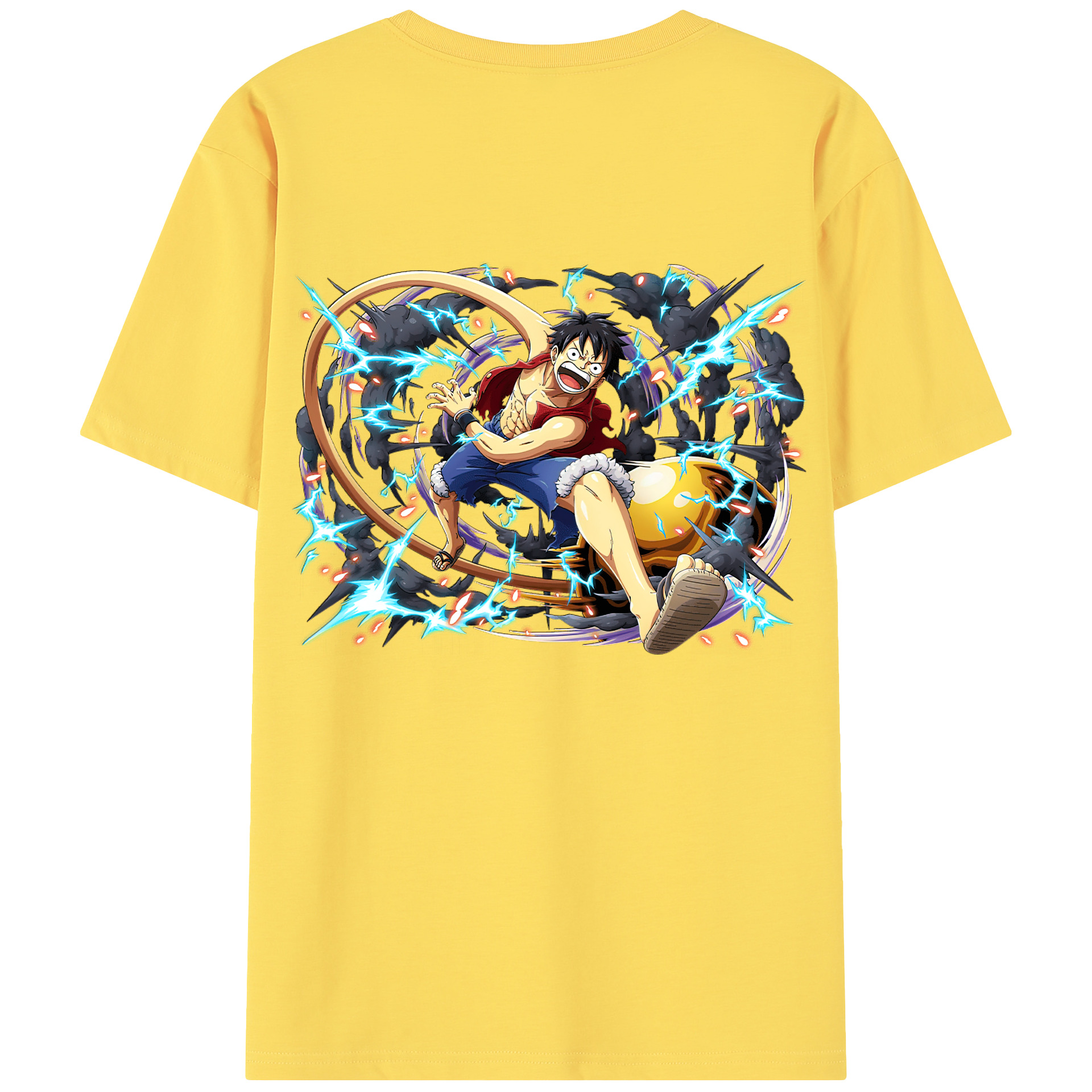ワンピース モンキー・D・ルフィ ONE PIECE Monkey D. Luffy 綿100％半袖Tシャツ（背面プリント）