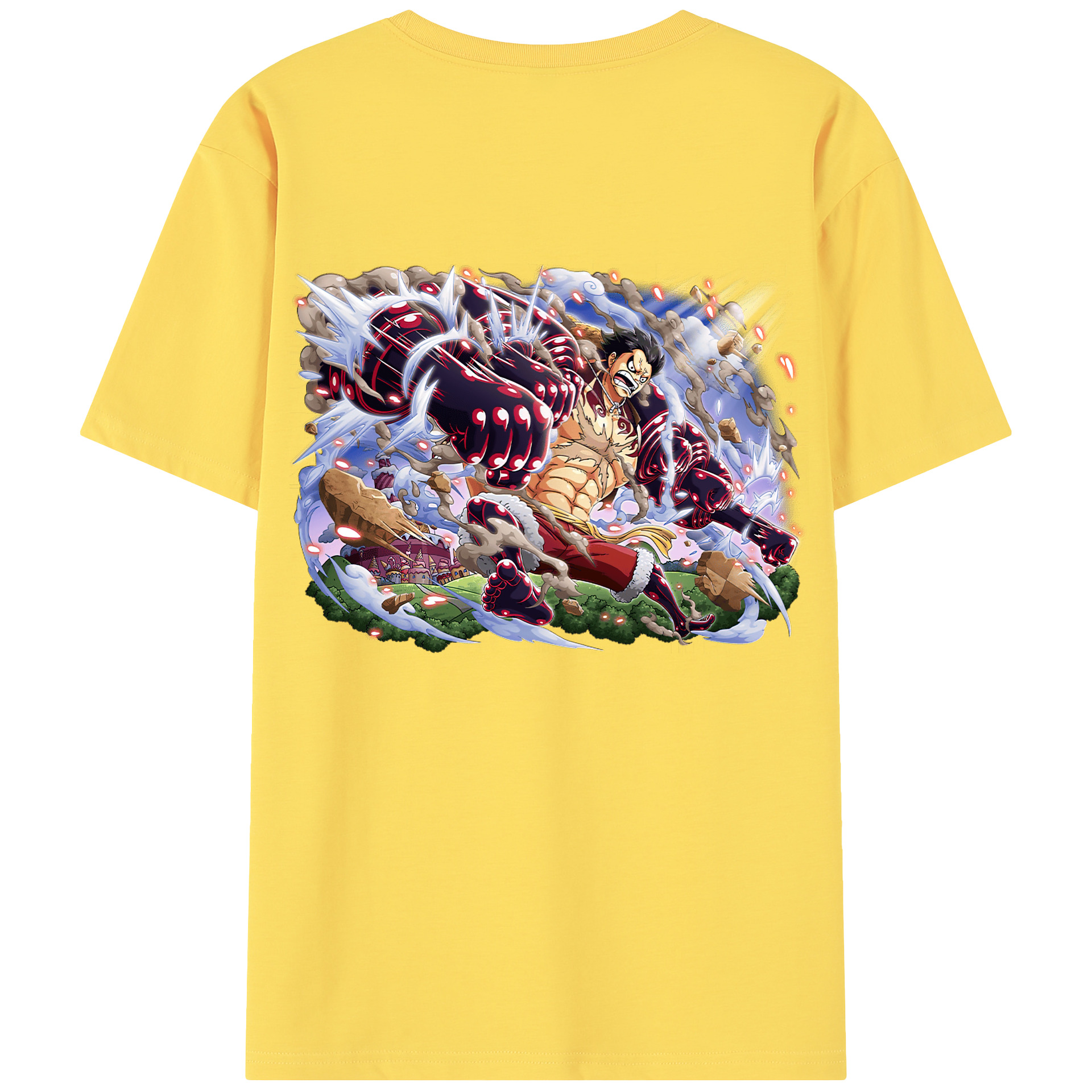 ワンピース モンキー・D・ルフィ ONE PIECE Monkey D. Luffy 綿100％半袖Tシャツ（背面プリント）