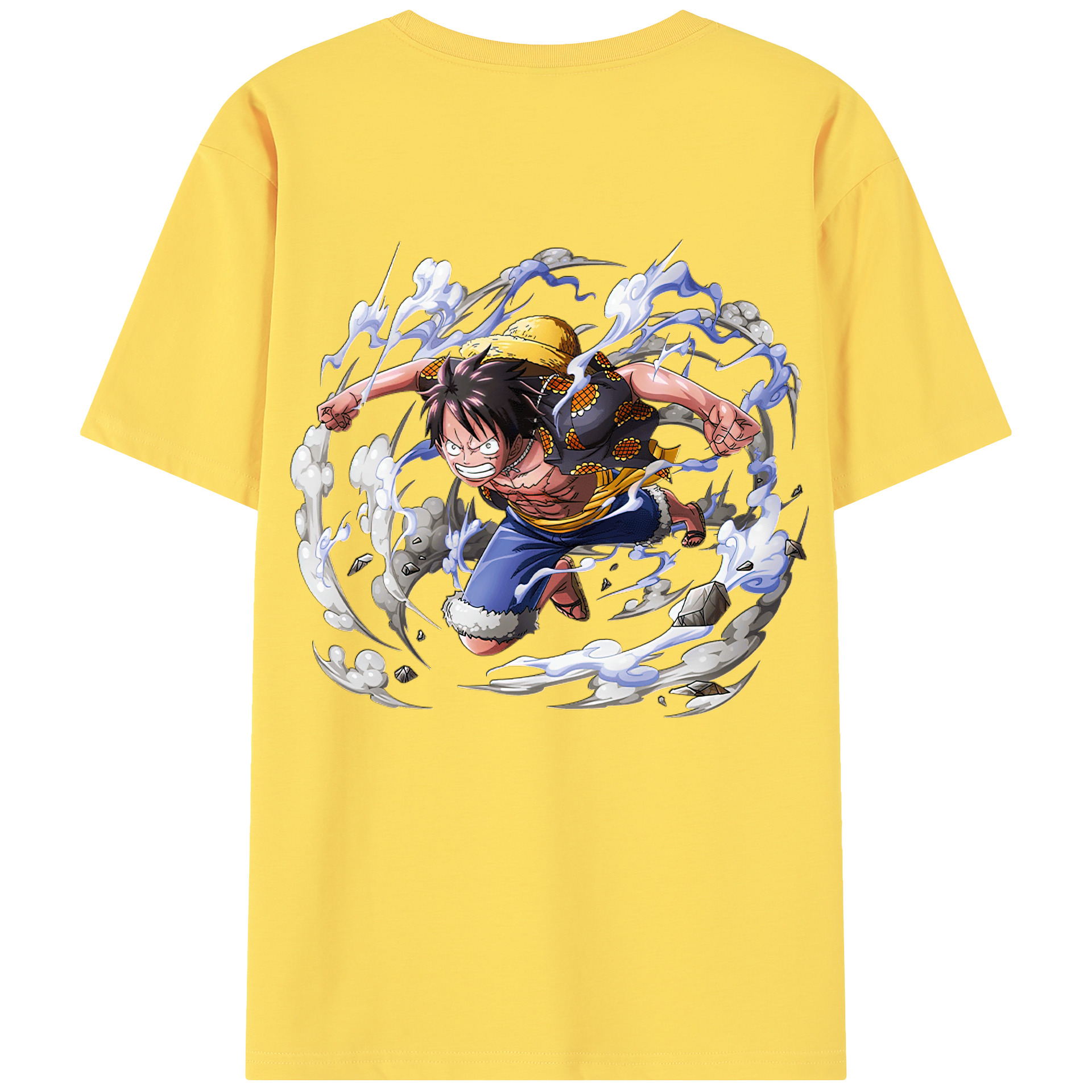 ワンピース モンキー・D・ルフィ ONE PIECE Monkey D. Luffy 綿100％半袖Tシャツ（背面プリント）