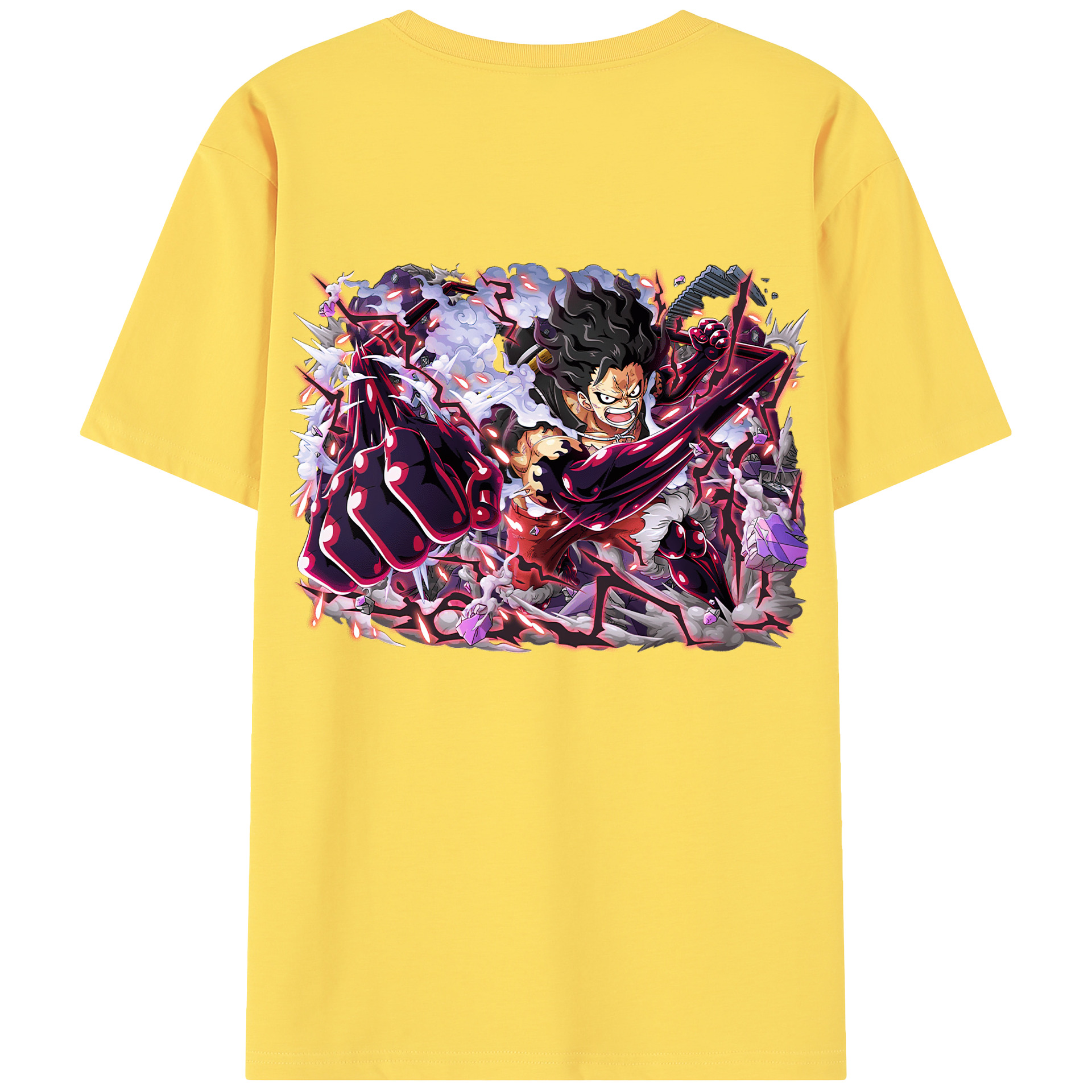 ワンピース モンキー・D・ルフィ ONE PIECE Monkey D. Luffy 綿100％半袖Tシャツ（背面プリント）