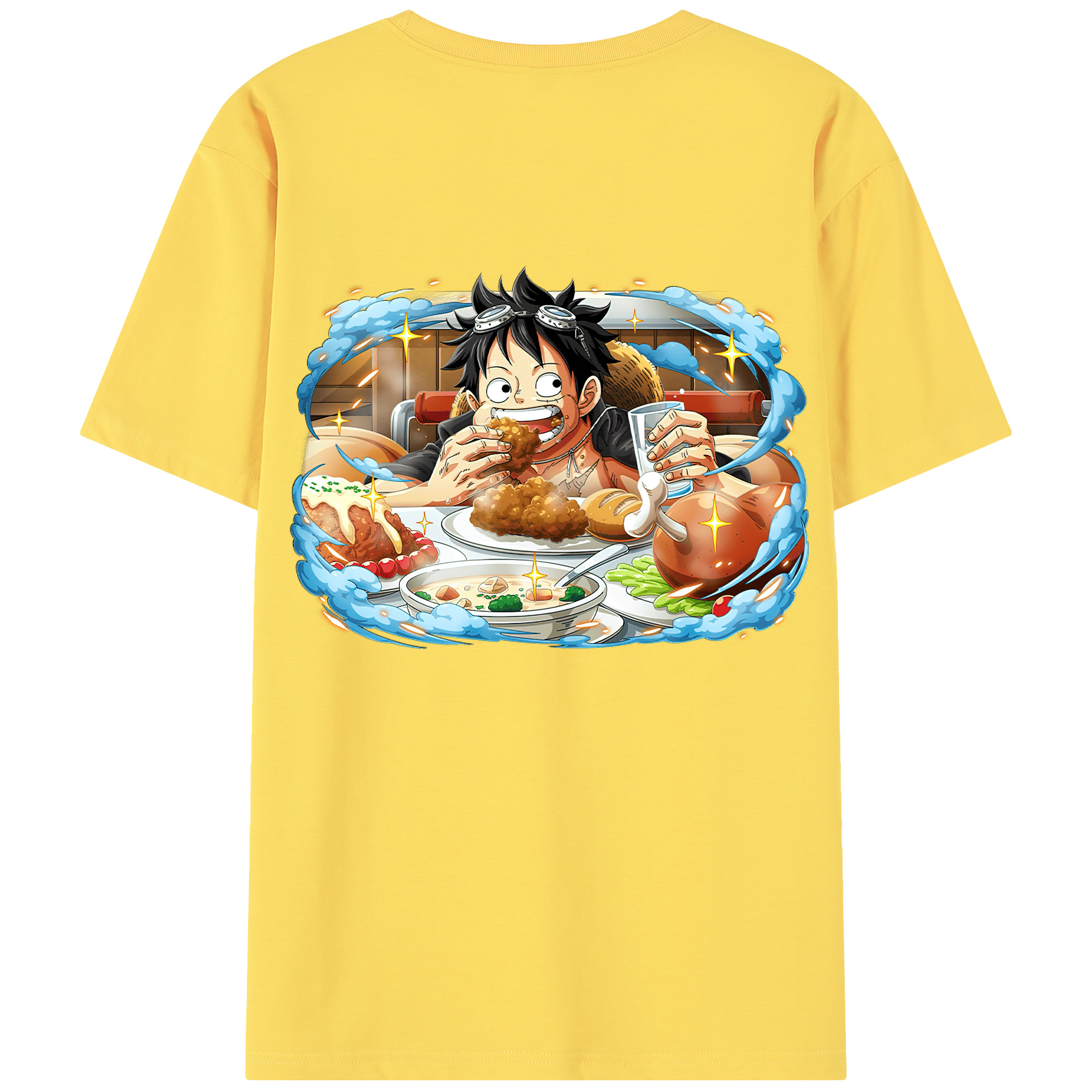 ワンピース モンキー・D・ルフィ ONE PIECE Monkey D. Luffy 綿100％半袖Tシャツ（背面プリント）
